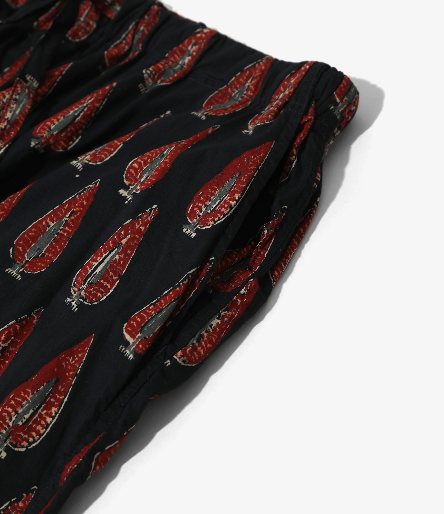 String Slack Pant - Navy - Cotton Cloth / Batik Printed