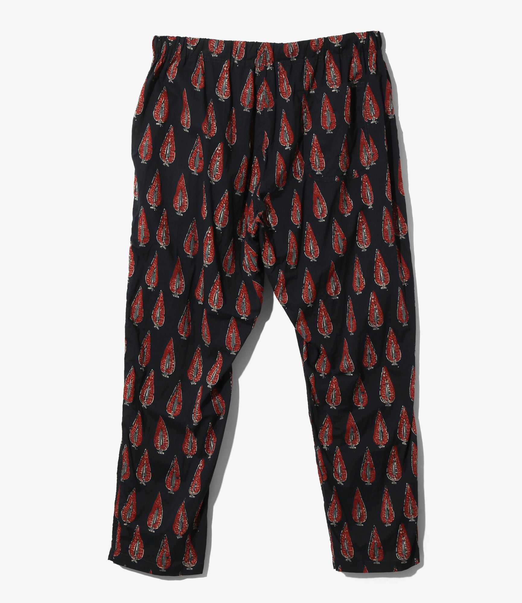 String Slack Pant - Navy - Cotton Cloth / Batik Printed