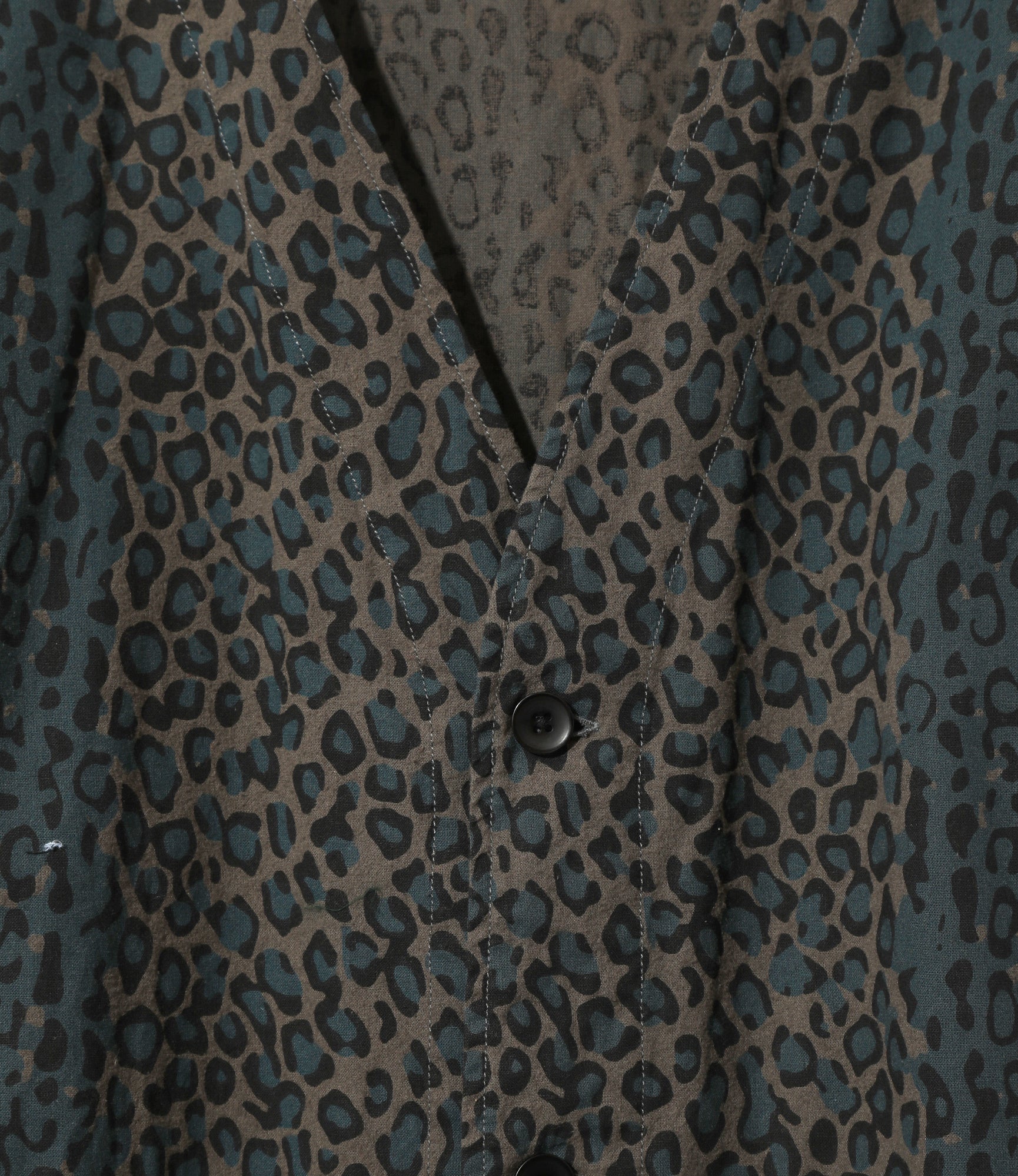 V Neck Jacket - Leopard - Flannel Cloth / Printed