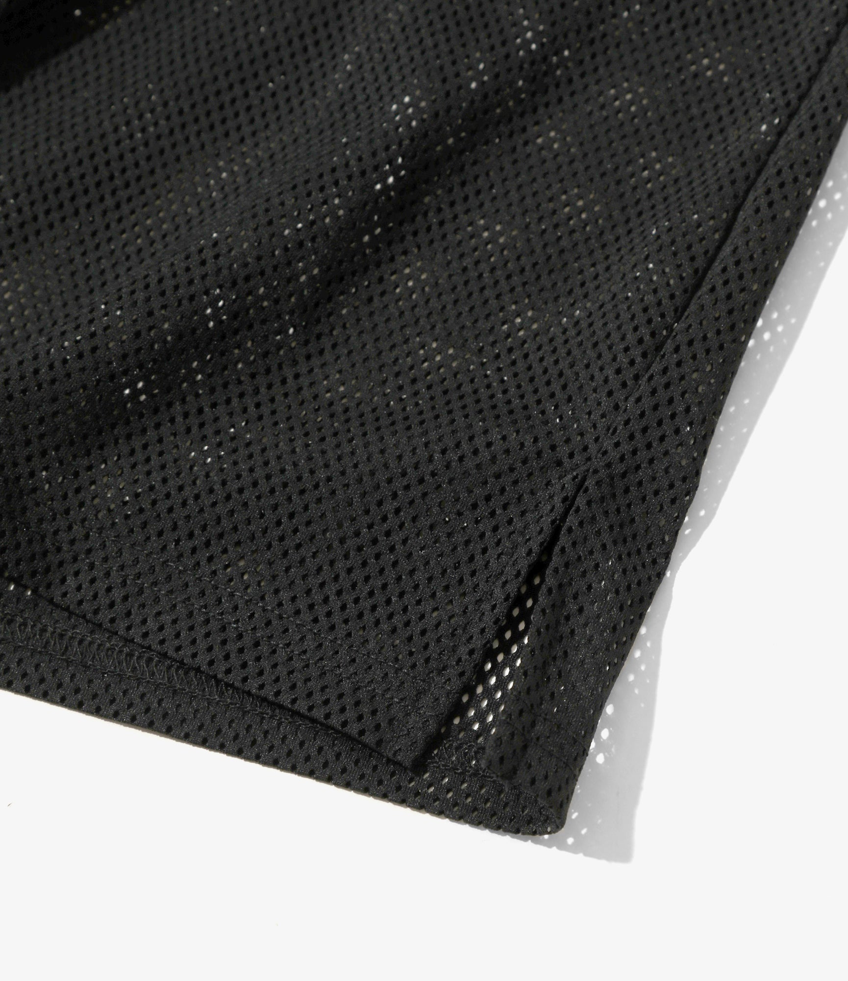 Crew Neck Shirt - Black - Knit Mesh