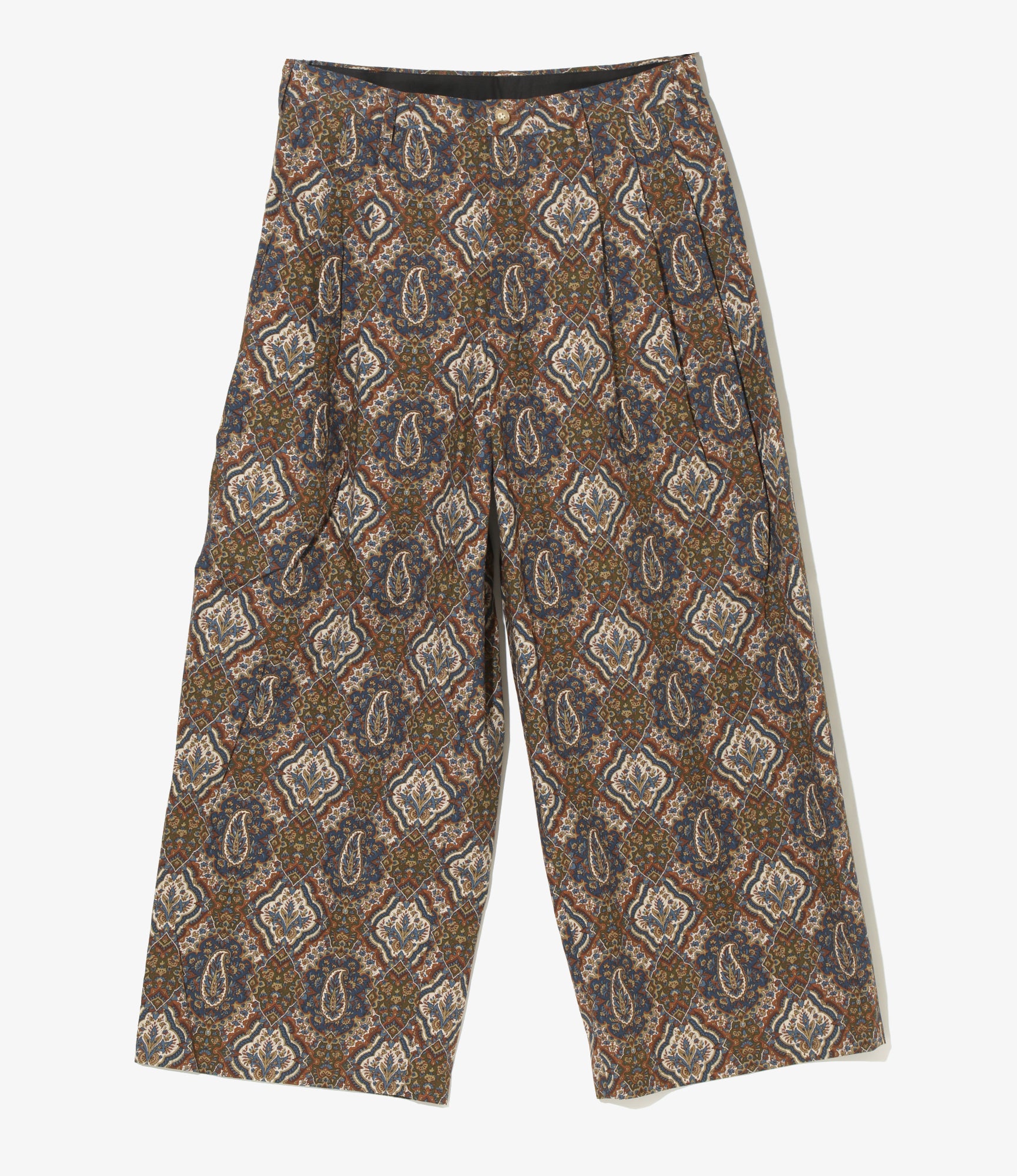 Tucked Wide Pant - Beige - Cotton Ripstop / Liberty Printed