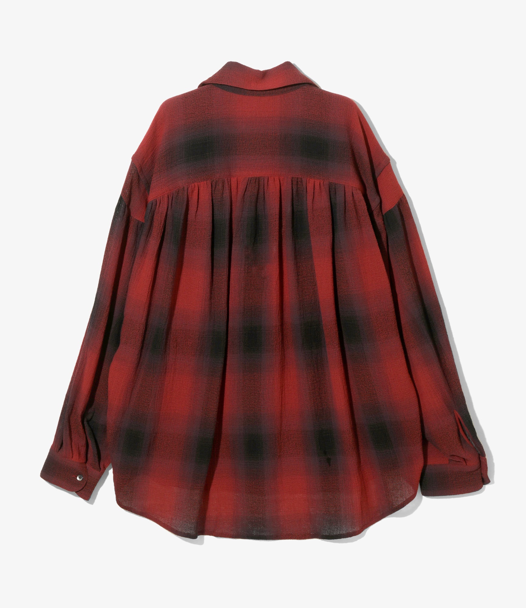 Painter Shirt - Red / Black - Cotton Boiled Cloth / Ombre Plaid