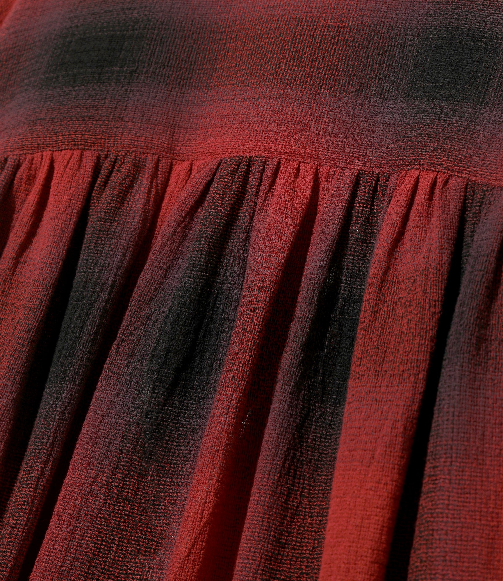 Painter Shirt - Red / Black - Cotton Boiled Cloth / Ombre Plaid