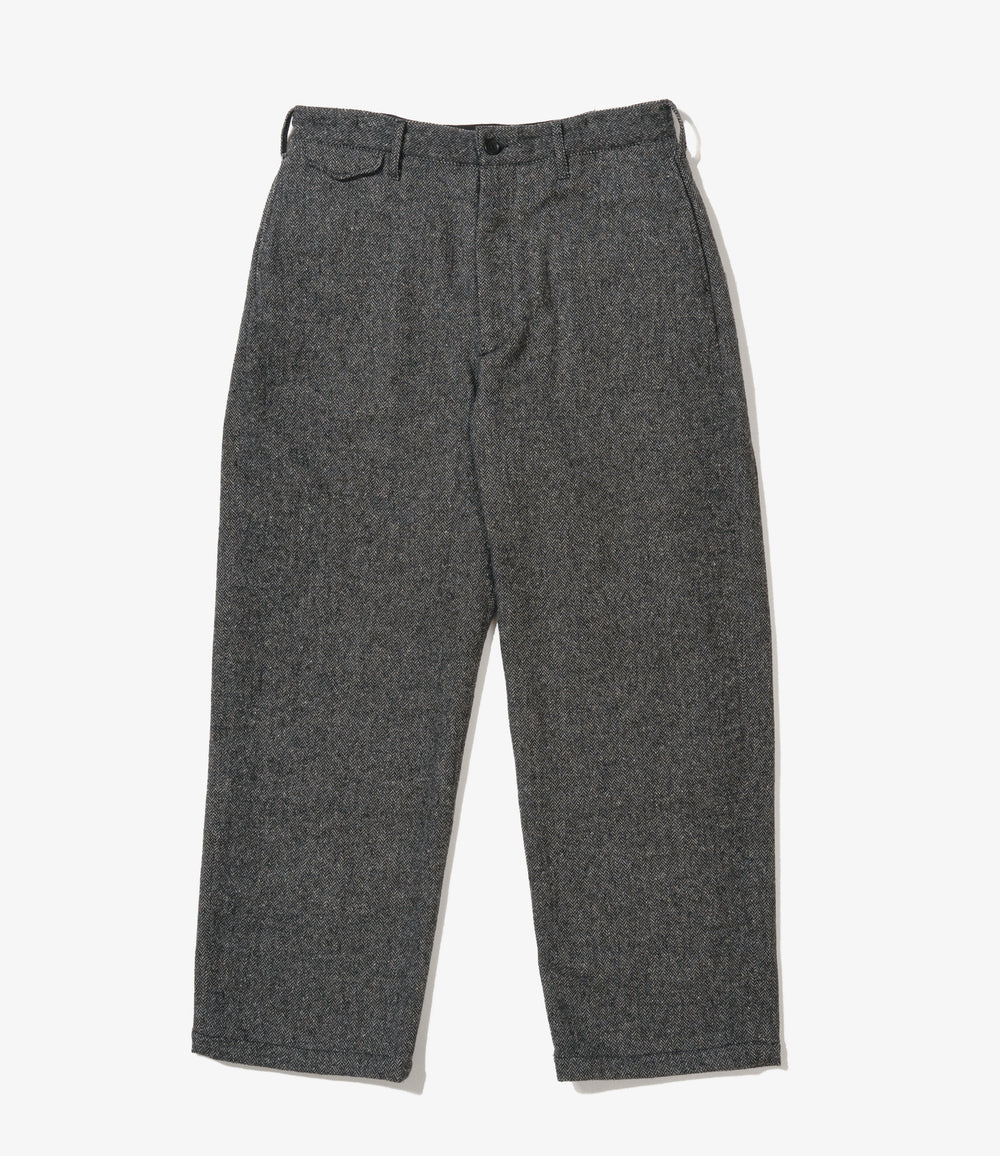 Officer Pant - Grey Poly Wool Herringbone | Nepenthes New York