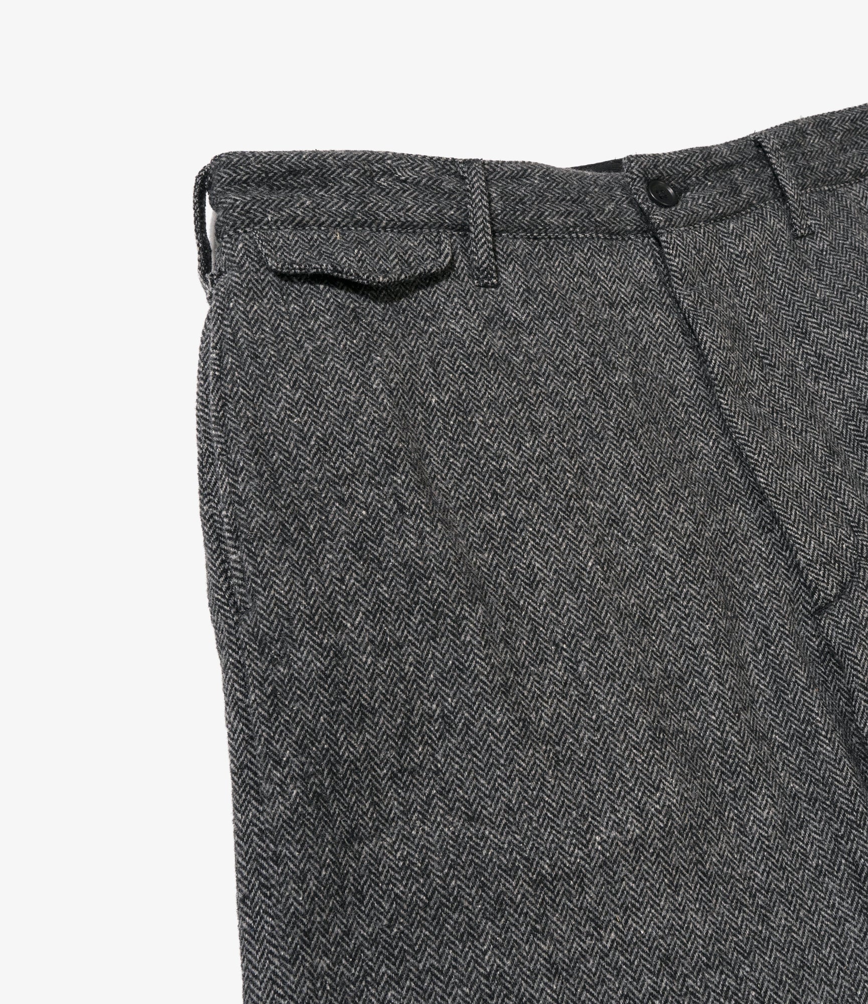 Officer Pant - Grey Poly Wool Herringbone