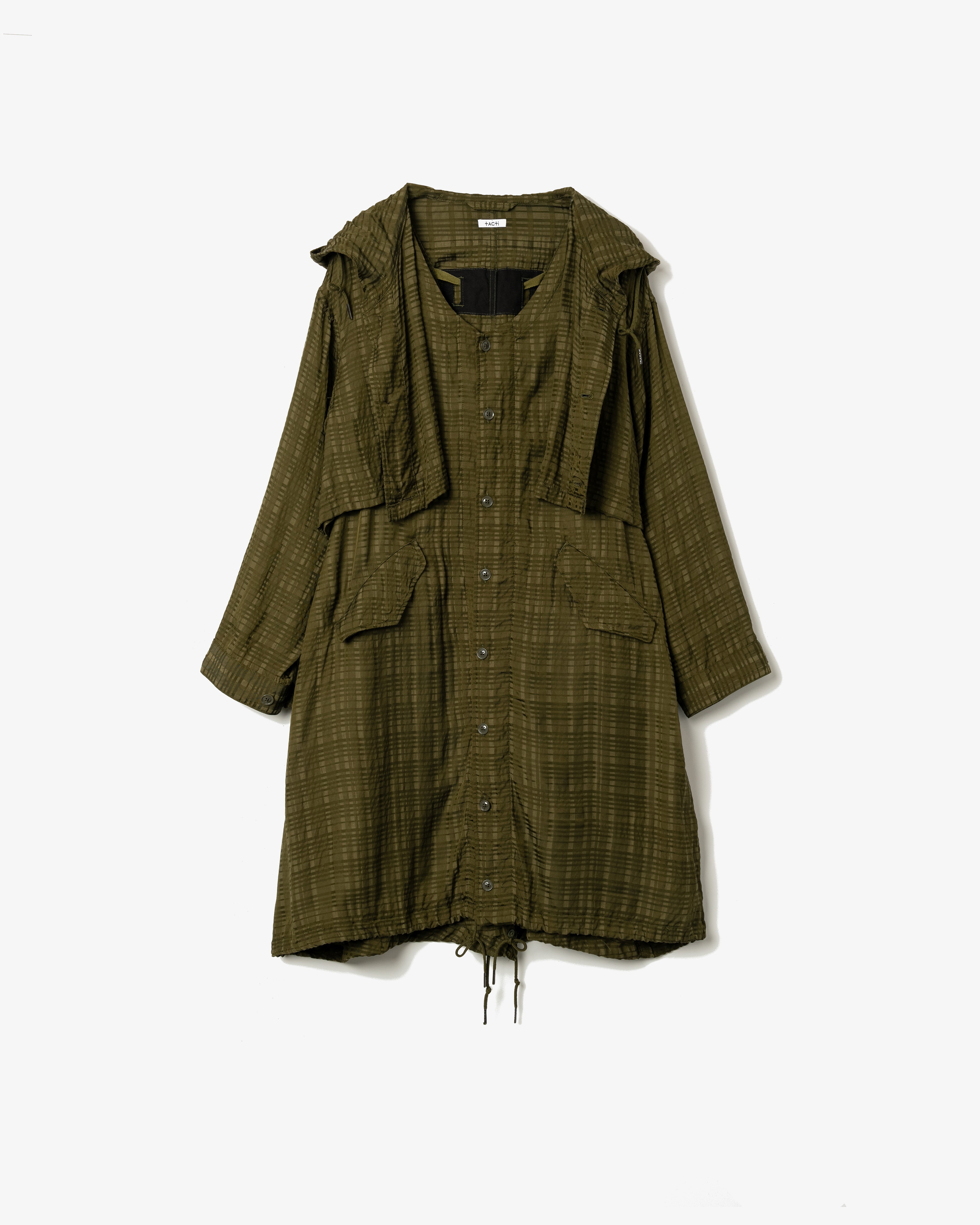Women's M51 Dress - Olive Check Rayon Cotton