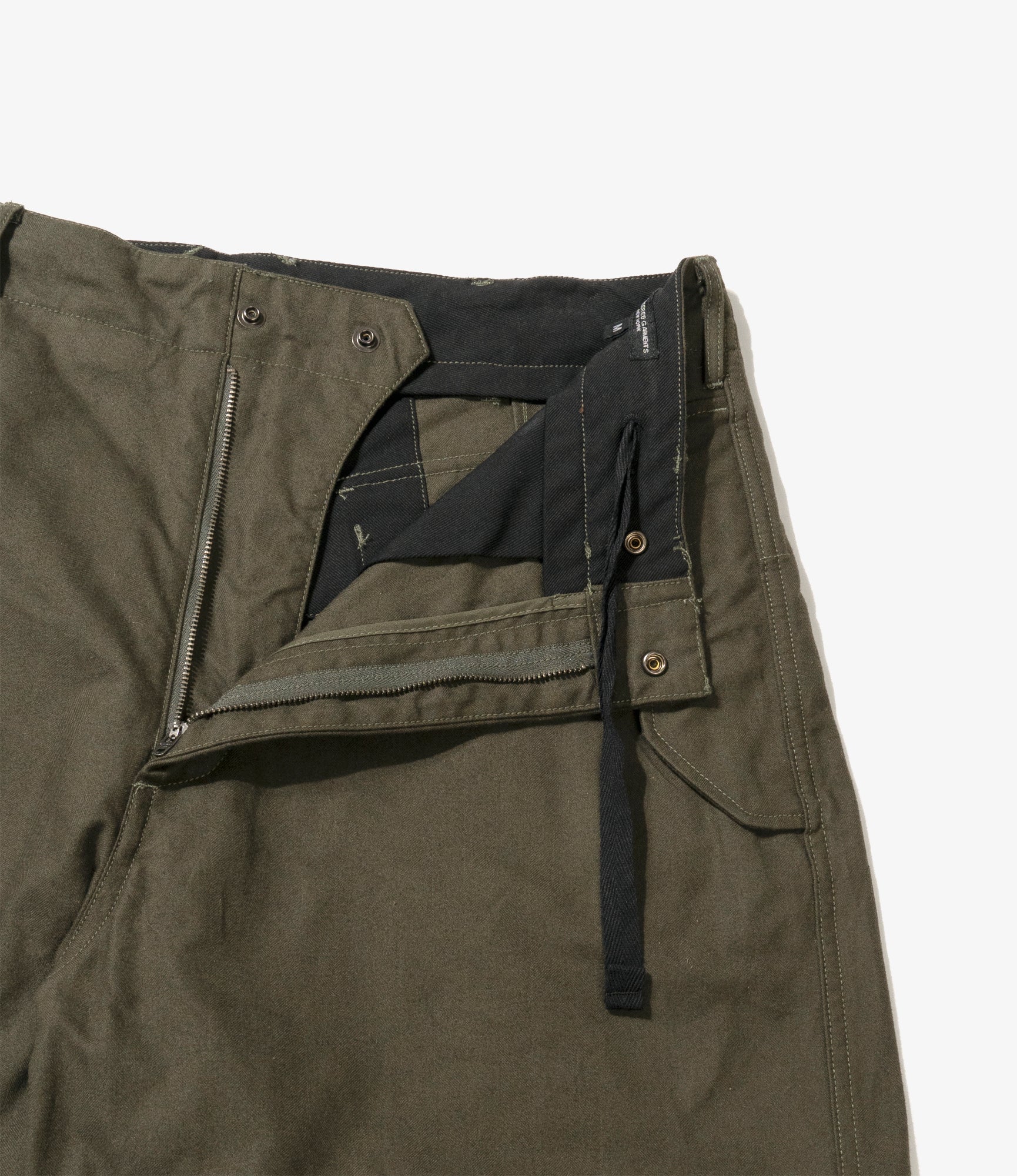 Over Pant - Olive Cotton Brushed Herringbone