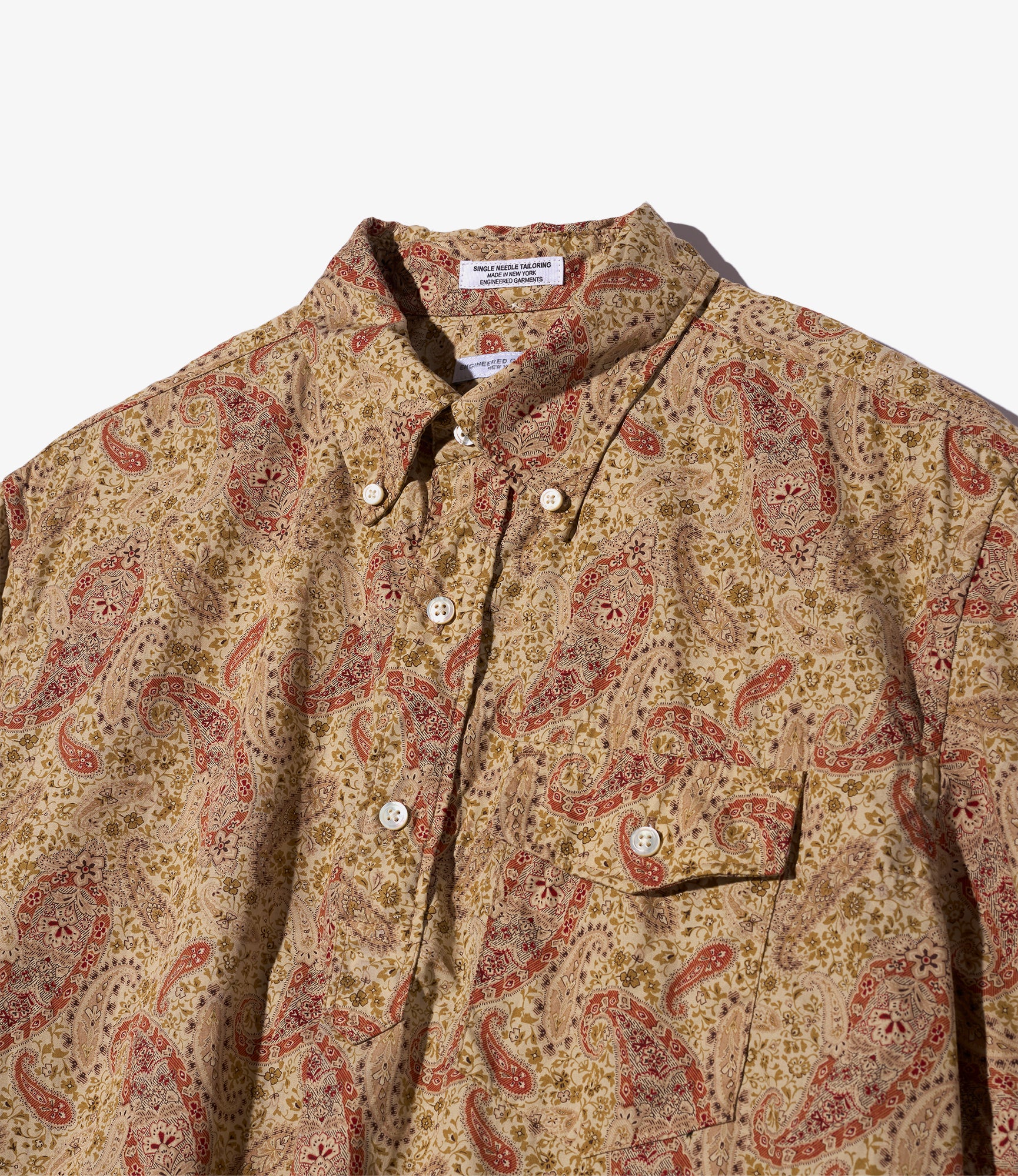 Popover BD Shirt - Khaki Cotton Paisley Print