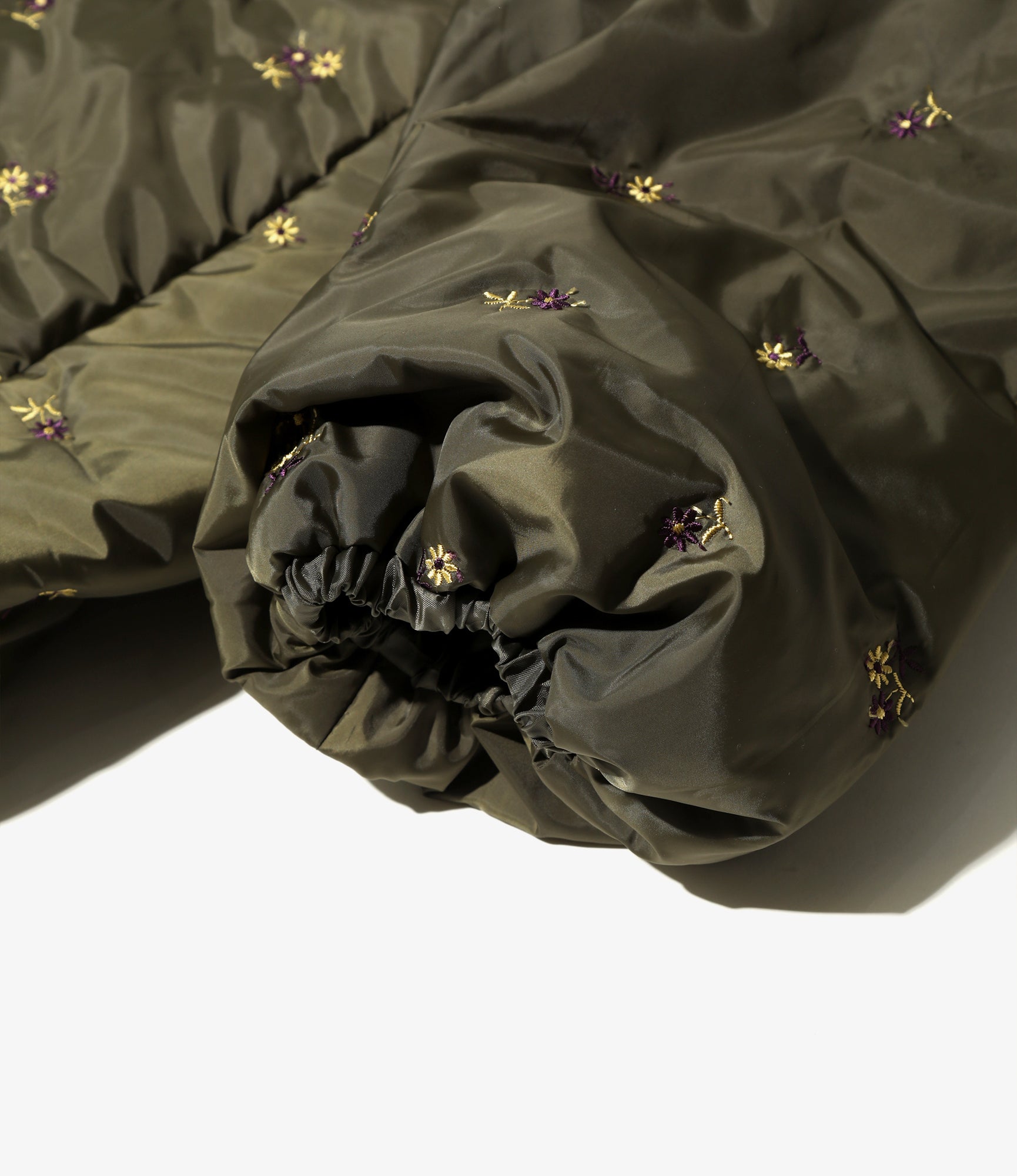 Padded Coat - Olive - Original Floral Pattern Embroidery
