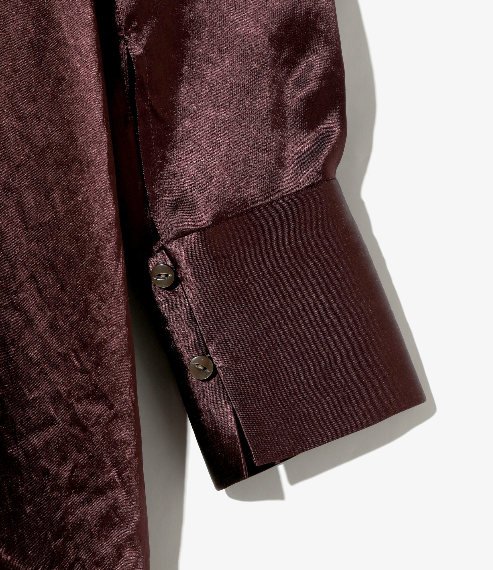 Frill Yoke Blouse - Bordeaux - Acetate Sateen