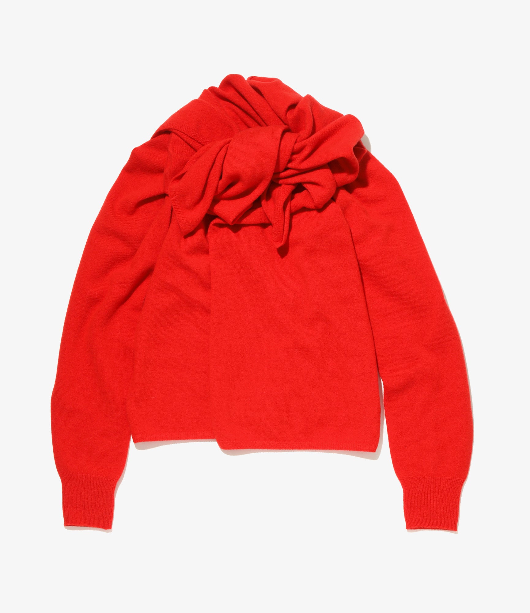 Knot Cardigan - Red - Boiled Knit