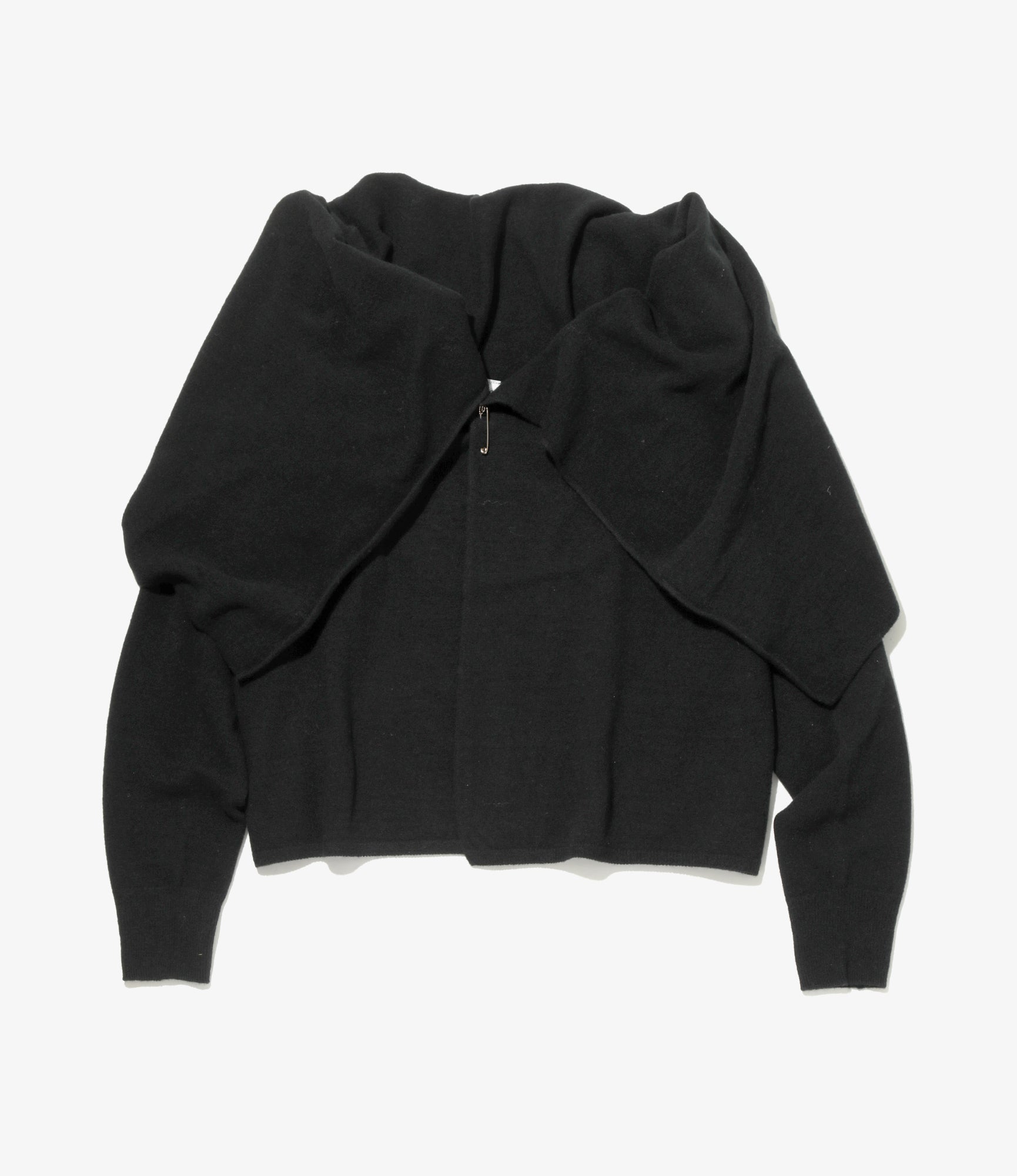 Knot Cardigan - Black - Boiled Knit