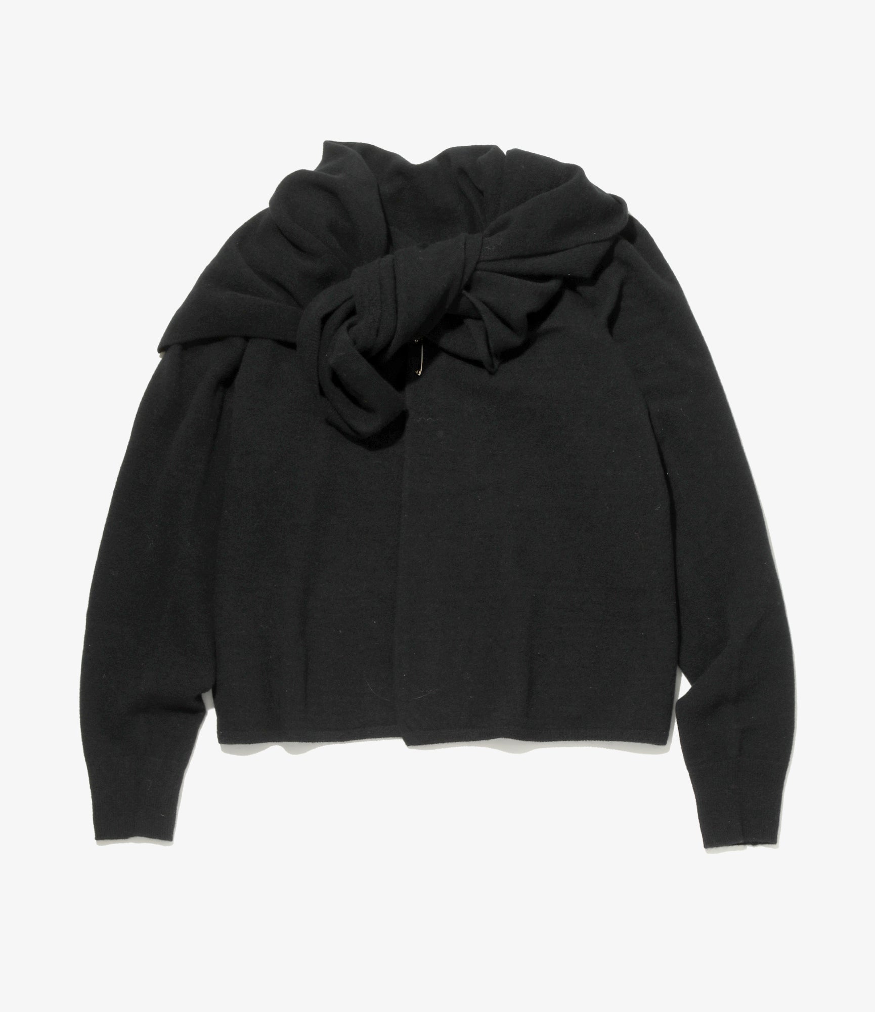 Knot Cardigan - Black - Boiled Knit