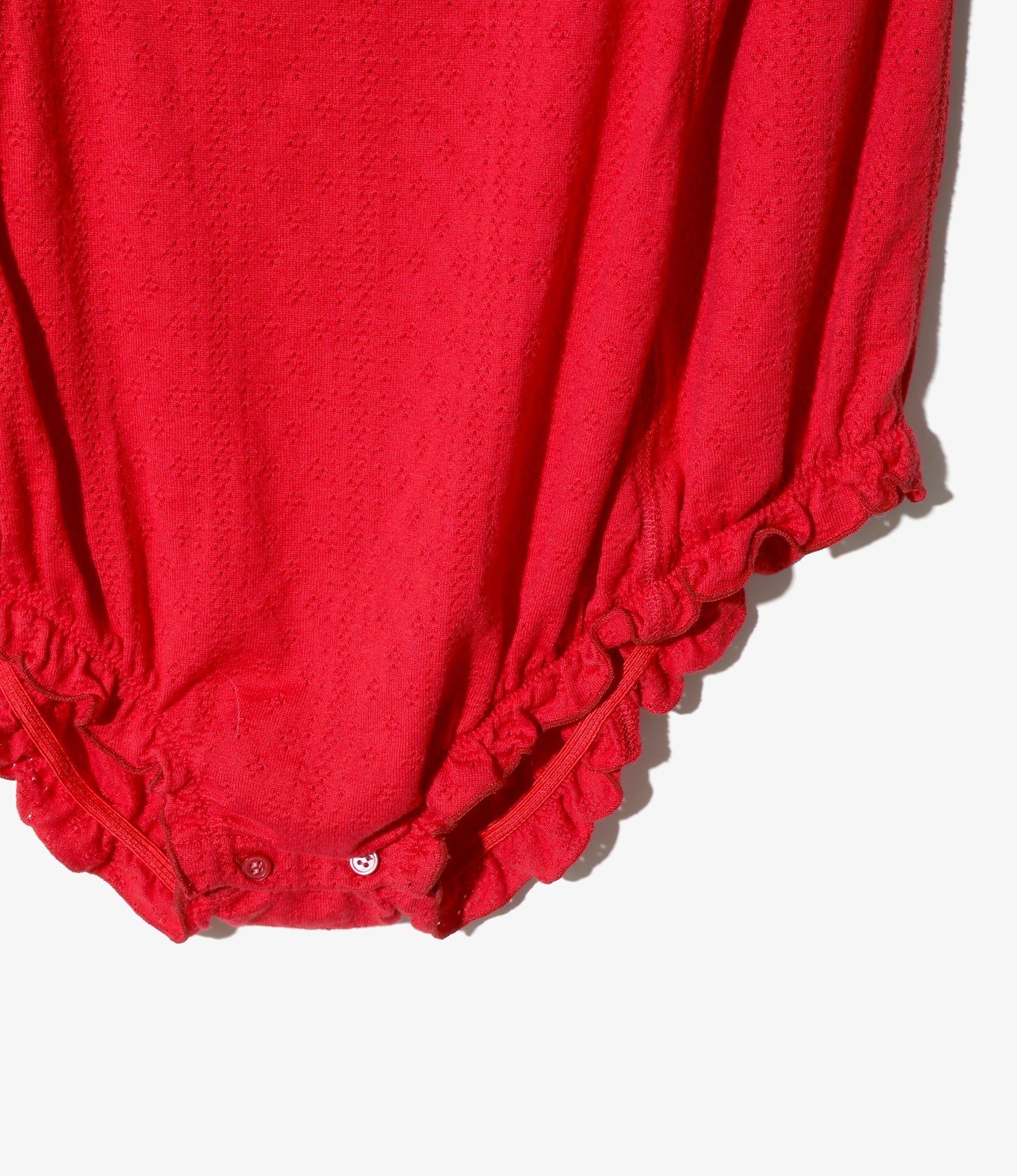 Eyelet Tube Top Rompers - Red