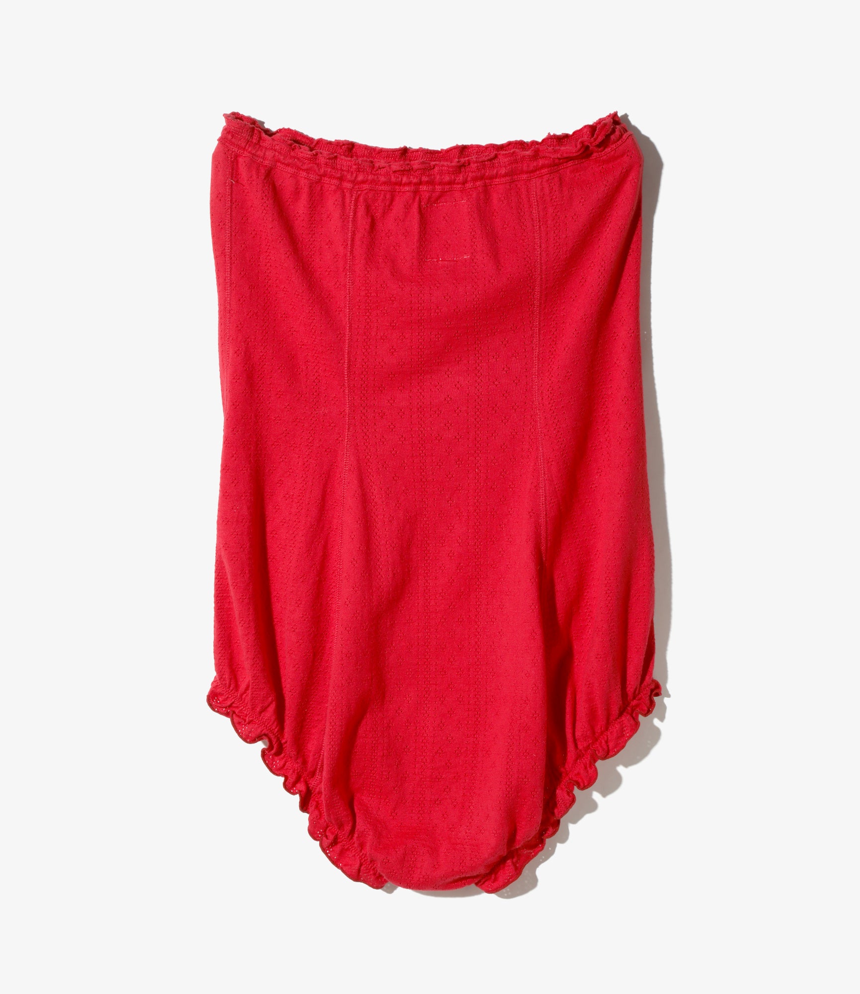 Eyelet Tube Top Rompers - Red