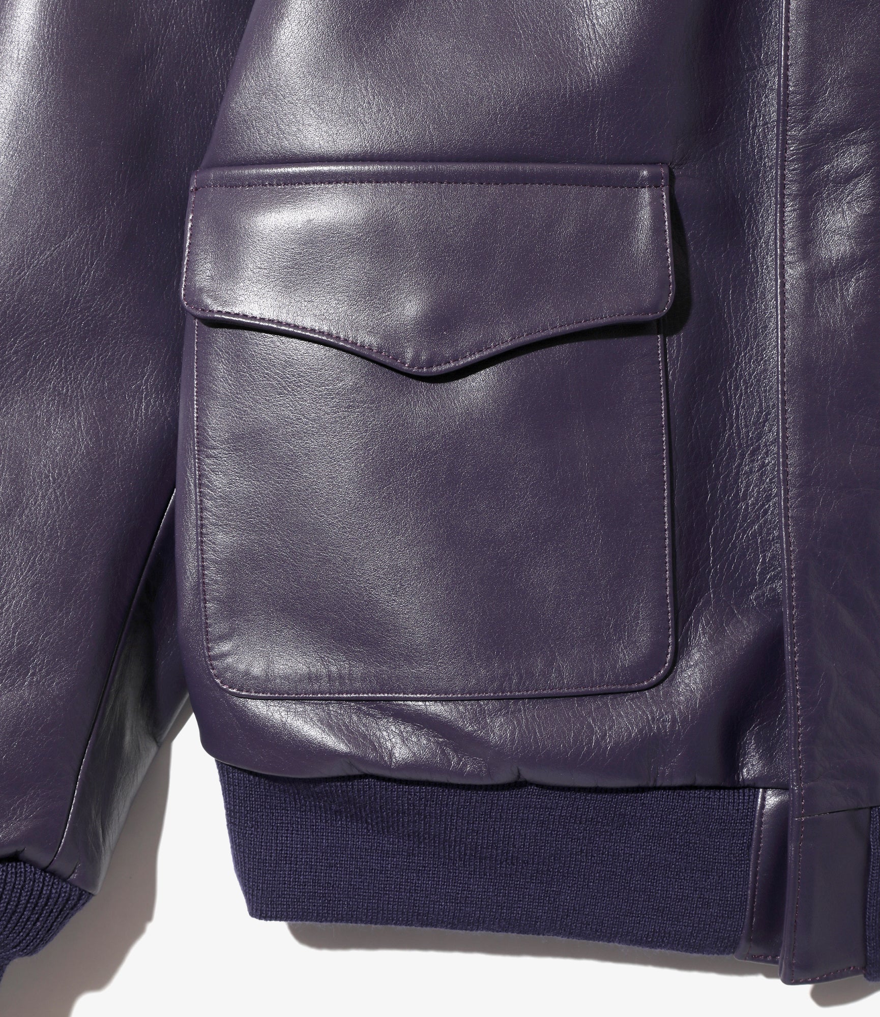 A-2 Jacket - Purple - Cowhide Lthr.