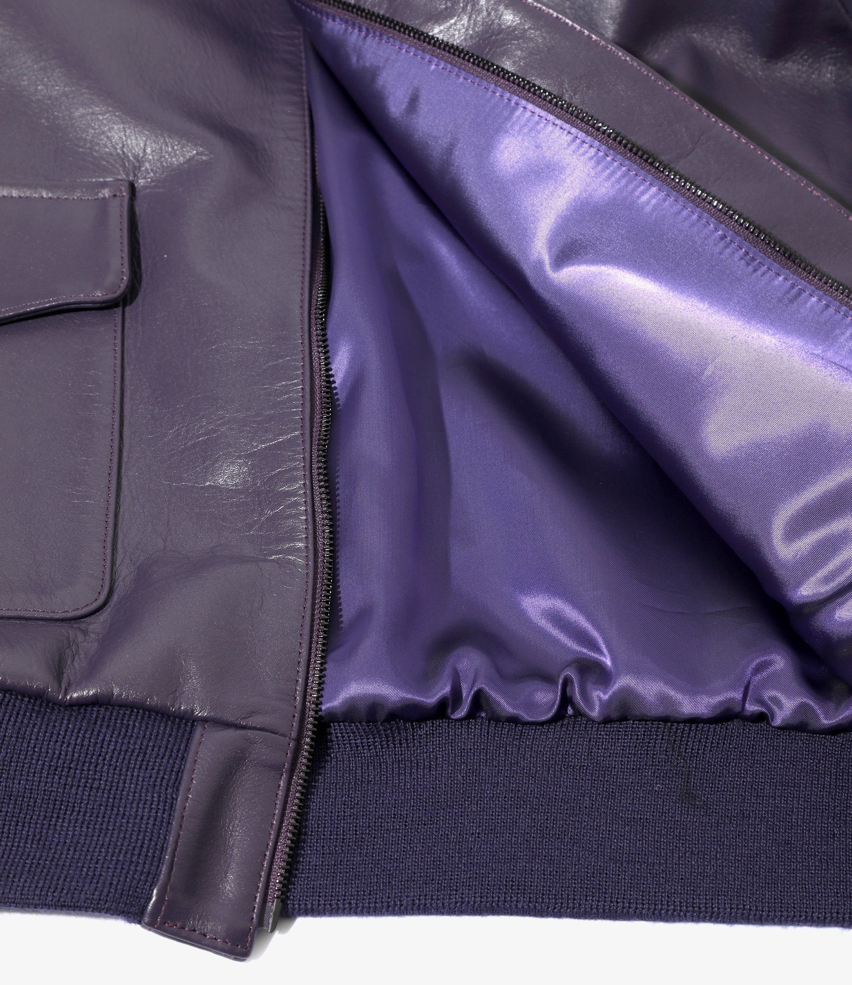 A-2 Jacket - Purple - Cowhide Lthr.