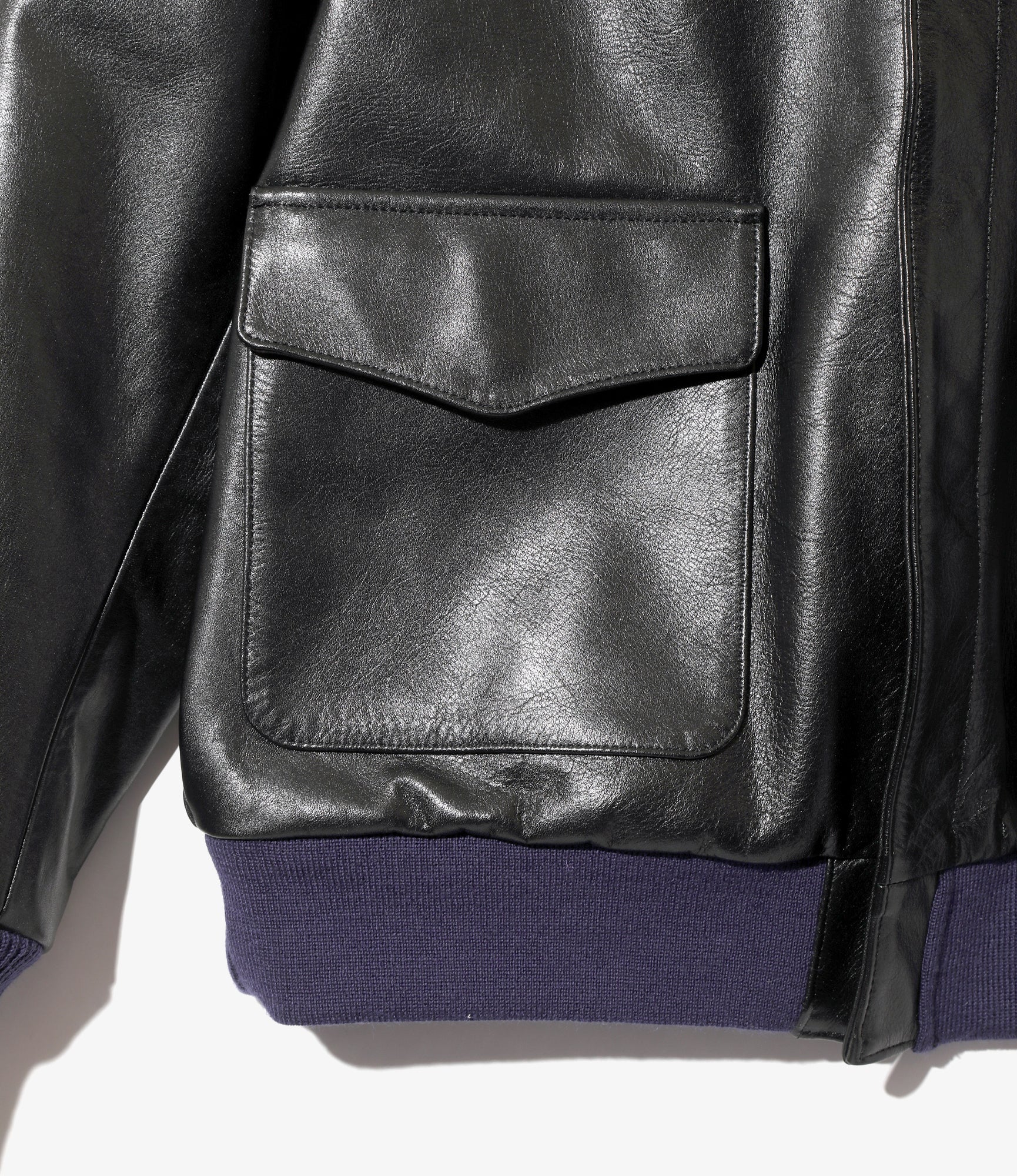 A-2 Jacket - Black- Cowhide Lthr.