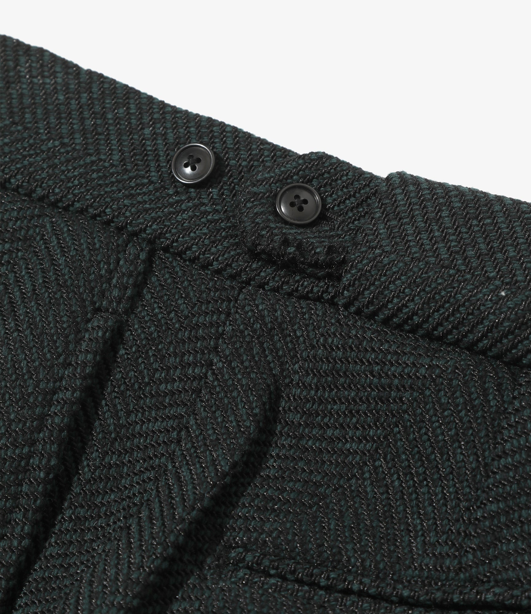 Side Tab Trouser - Green - W/N Herringbone