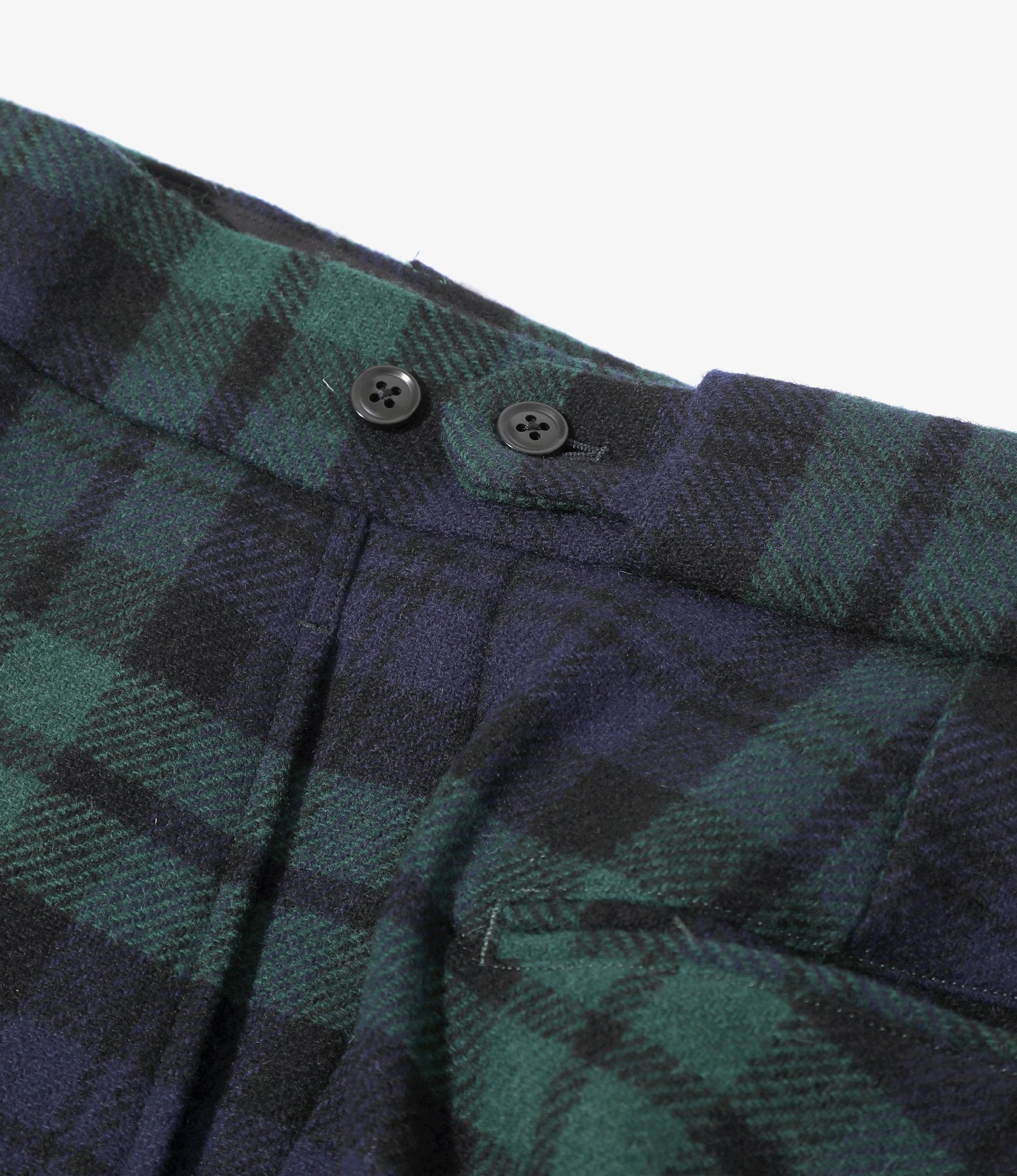 Side Tab Trouser - Blackwatch - Wool Tartan Plaid