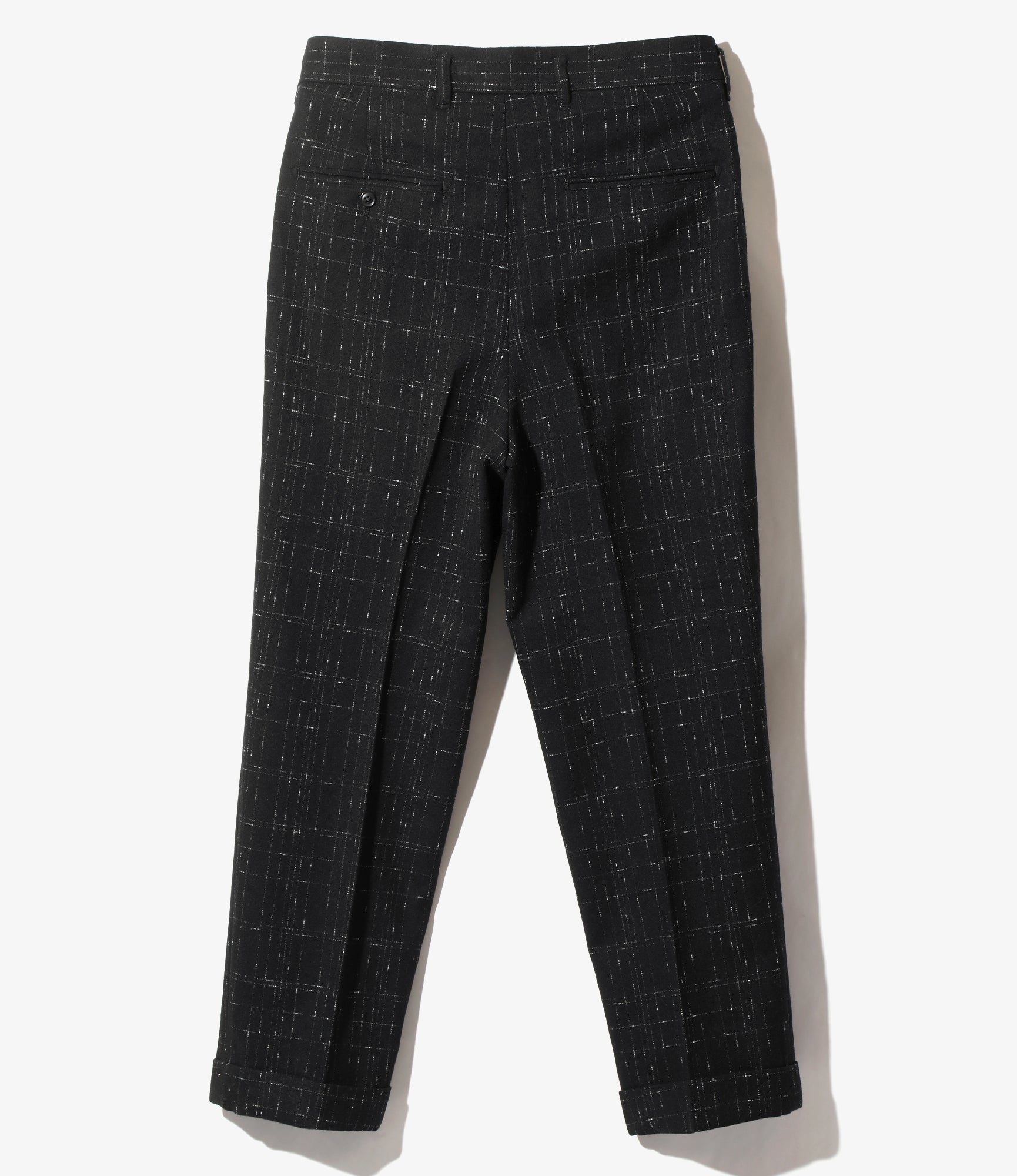 Tucked Trouser - Black - W/N Plaid Cloth