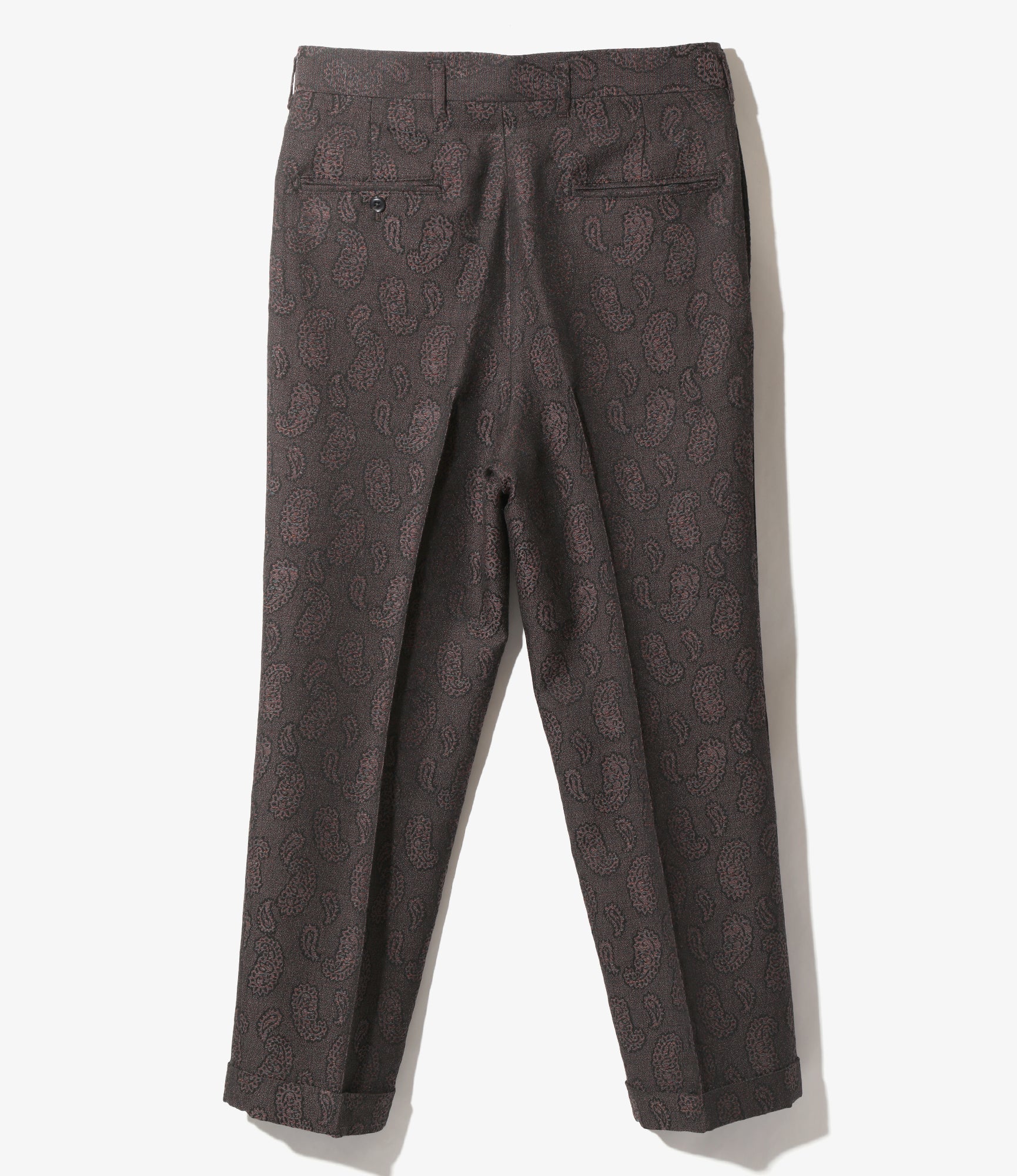 Tucked Trouser - Bordeaux - W/R Paisley Jq.