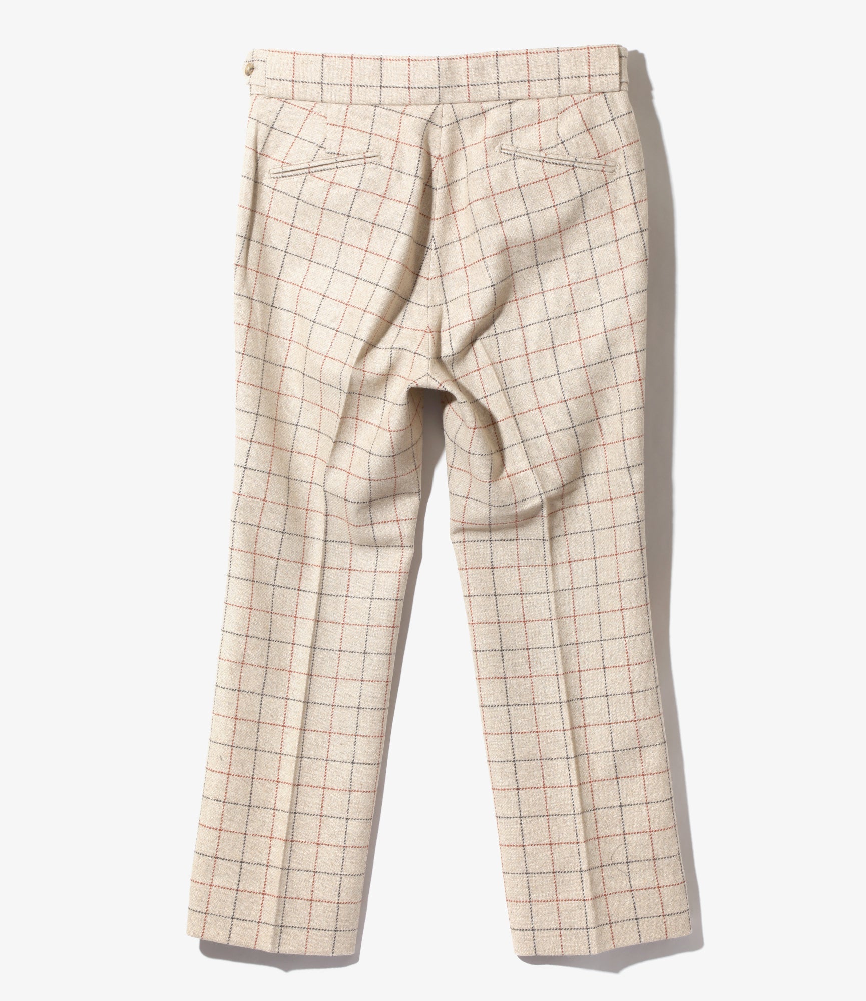 Side Tab Trouser - Beige - W/PE/PC/N/R Plaid Twill