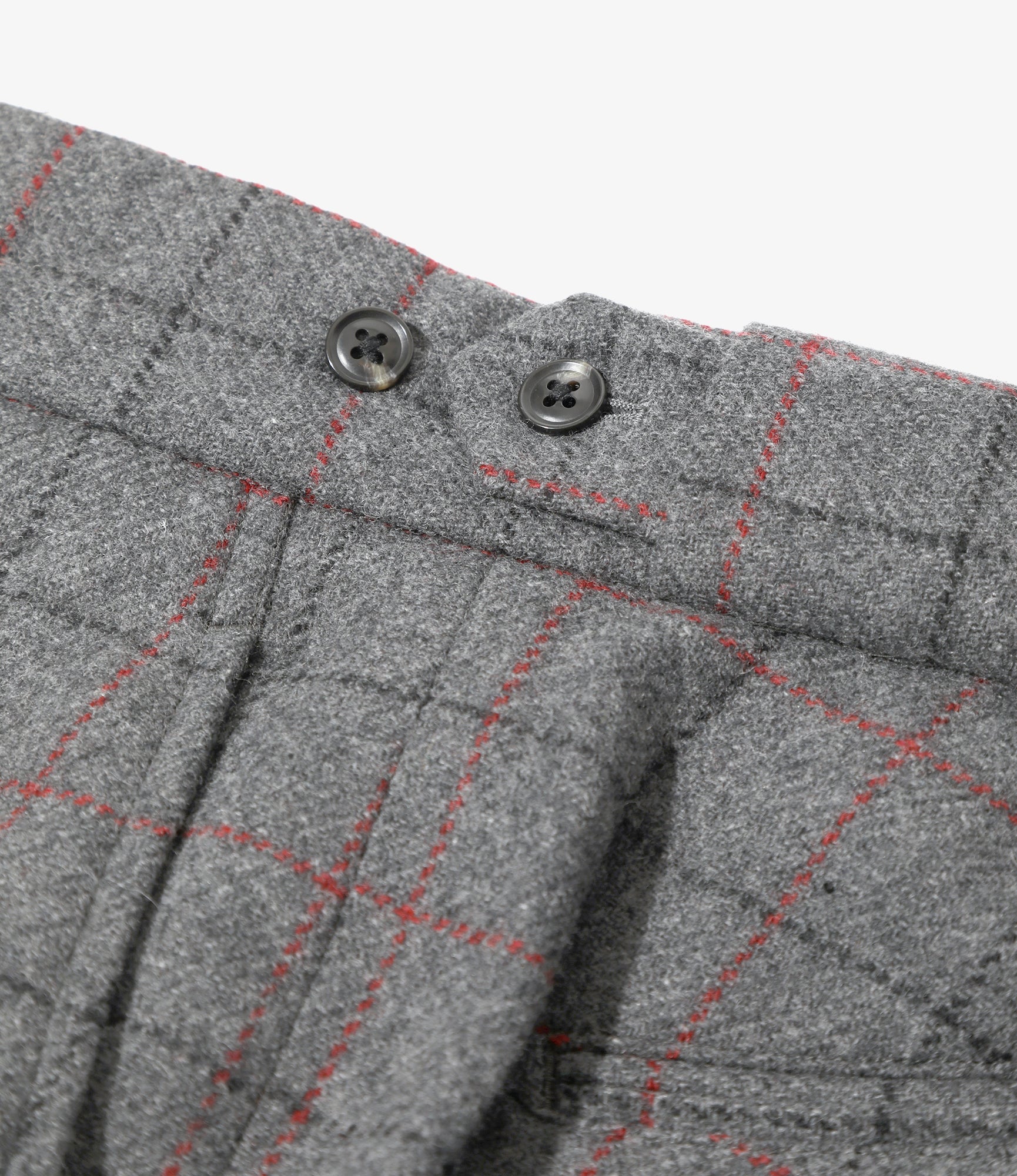 Side Tab Trouser - Grey - W/PE/PC/N/R Plaid Twill