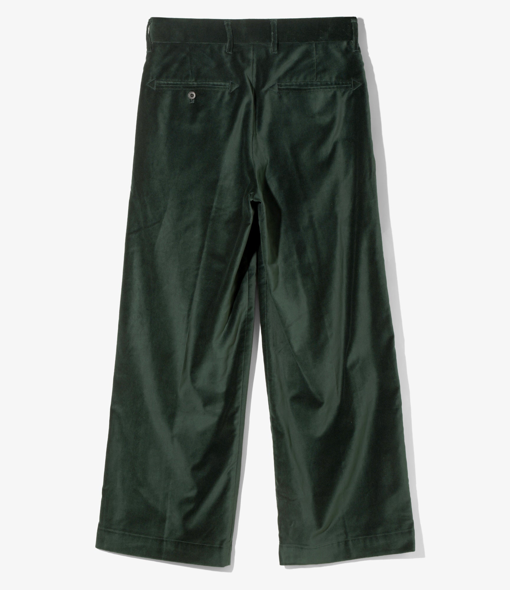 Tacked Baggy Trouser - Dk. Green - Velveteen