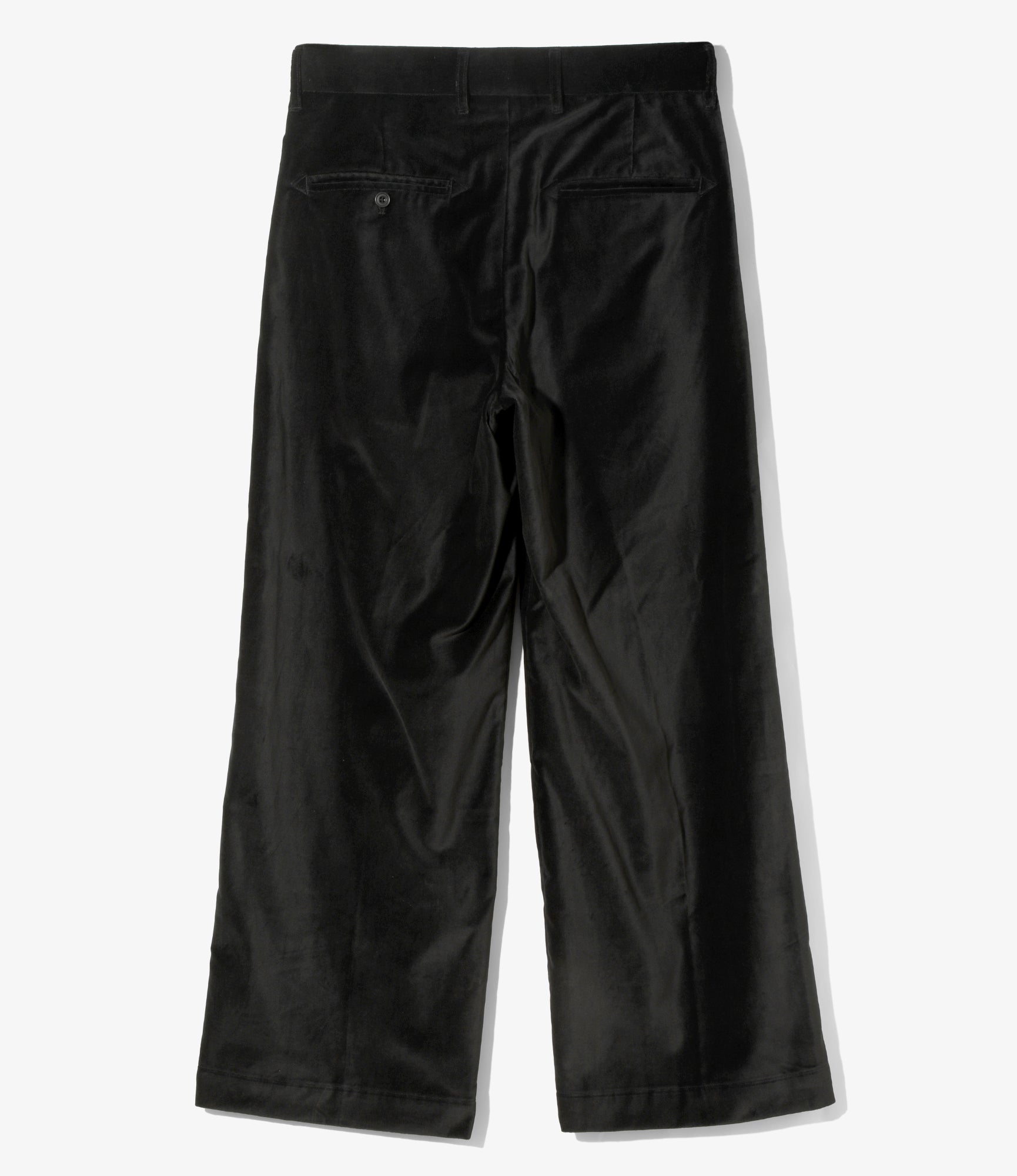 Tacked Baggy Trouser - Black - Velveteen