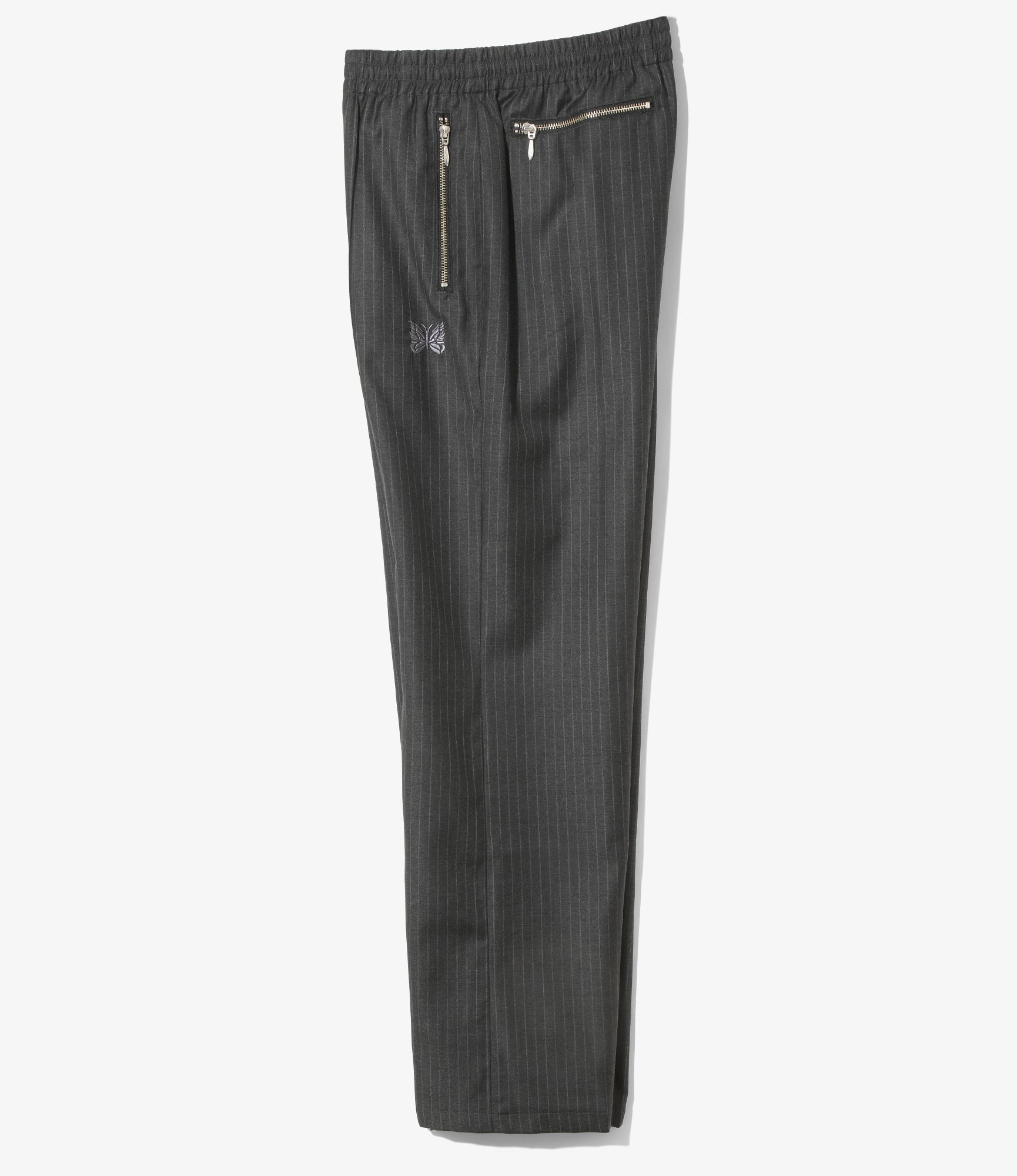 Track Pant- Grey - Stripe Wool Viyella