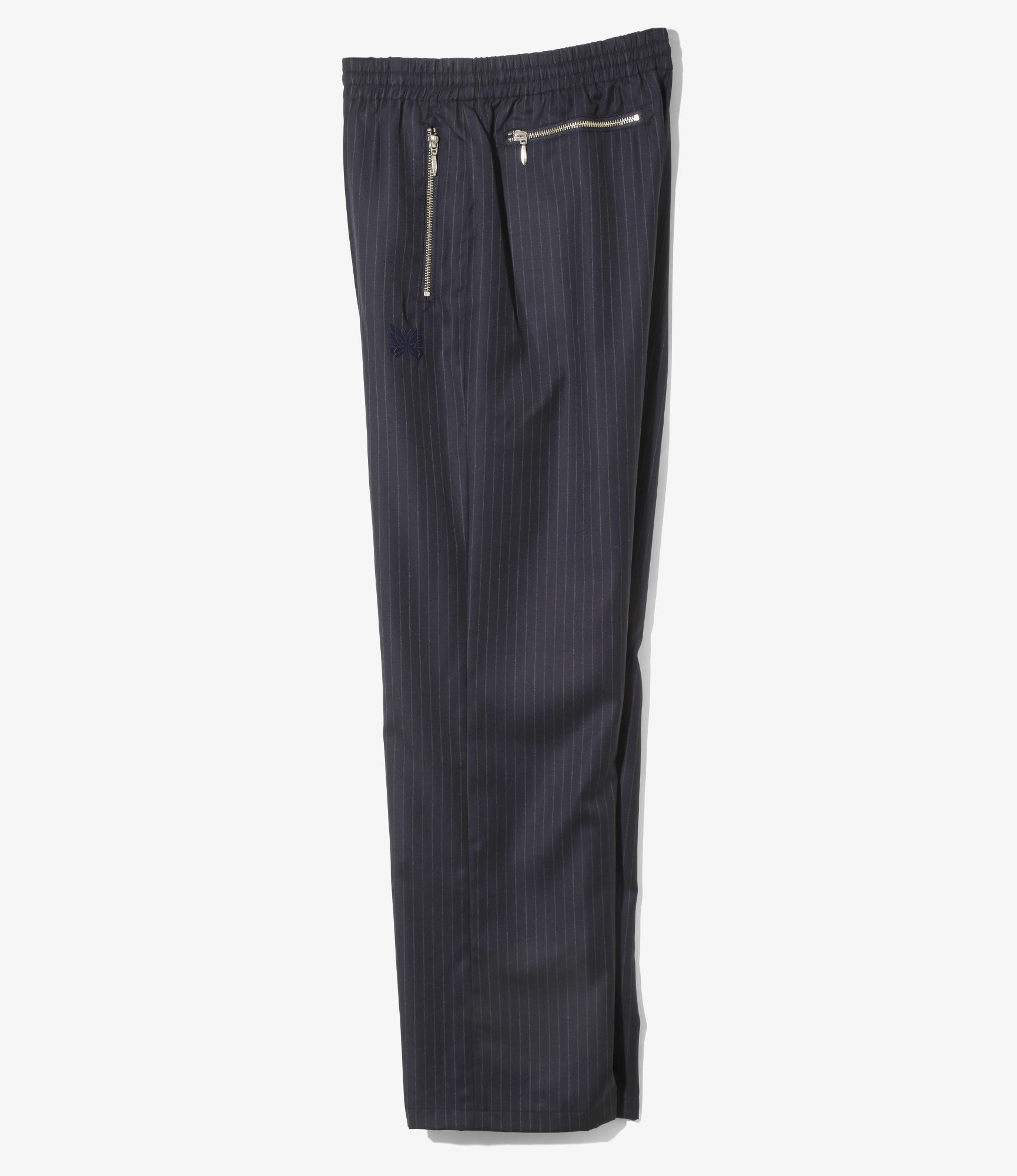 Track Pant- Navy - Stripe Wool Viyella