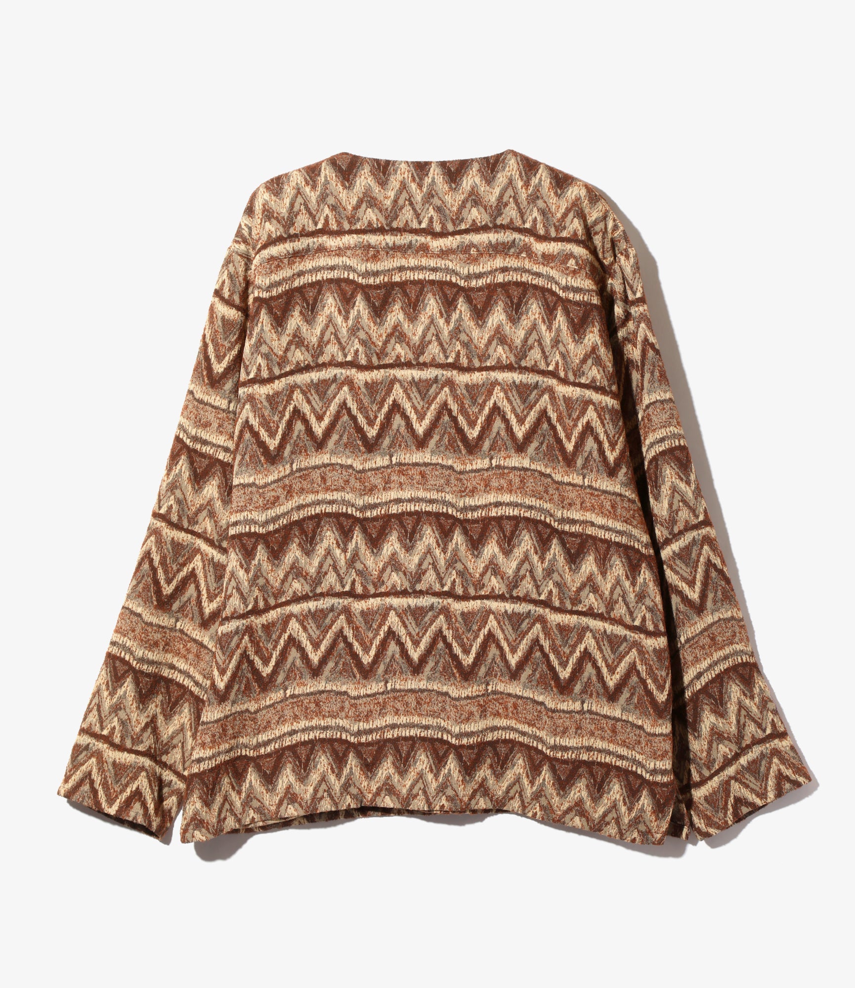 Cardigan Jacket - Bordeaux - AC/R/W/N Zigzag Stripe Jq.