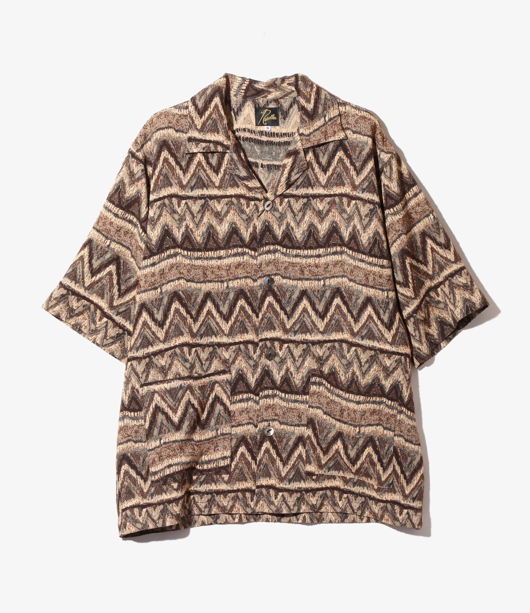 Cabana Shirt - Brown- AC/R/W/N Zigzag Stripe Jq.