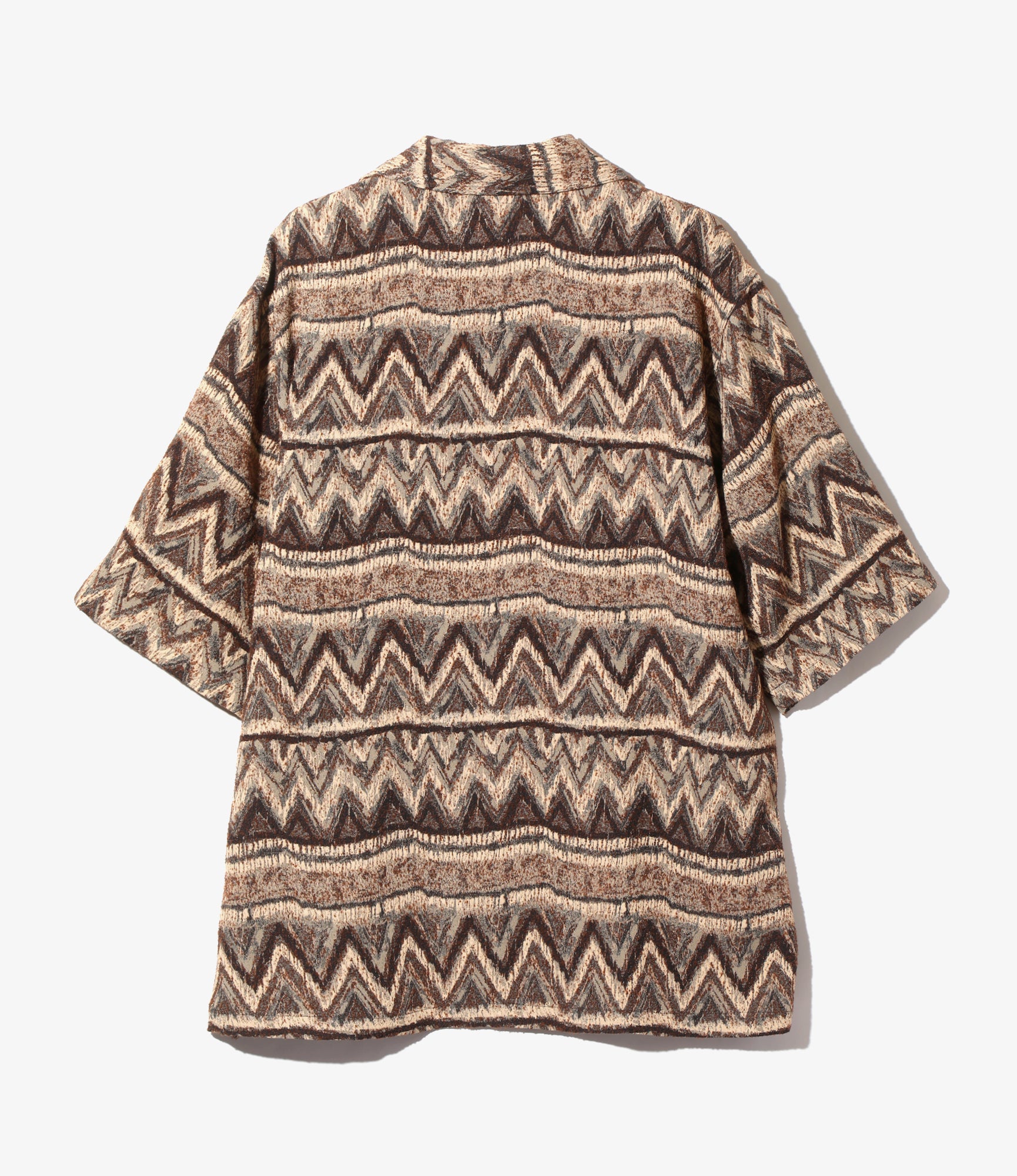 Cabana Shirt - Brown- AC/R/W/N Zigzag Stripe Jq.