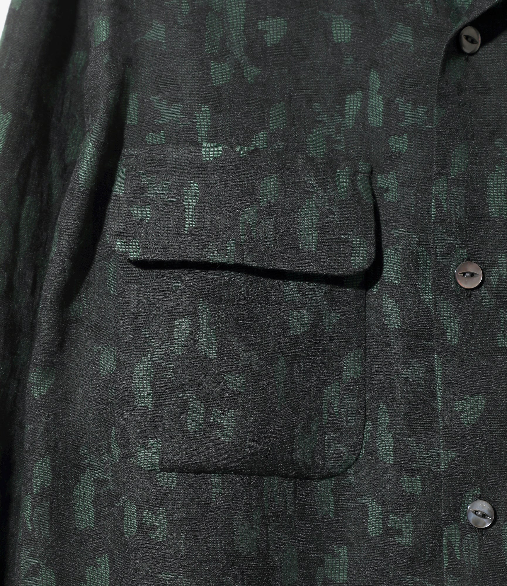 Classic Shirt - Green - Rayon Abstract Jq.