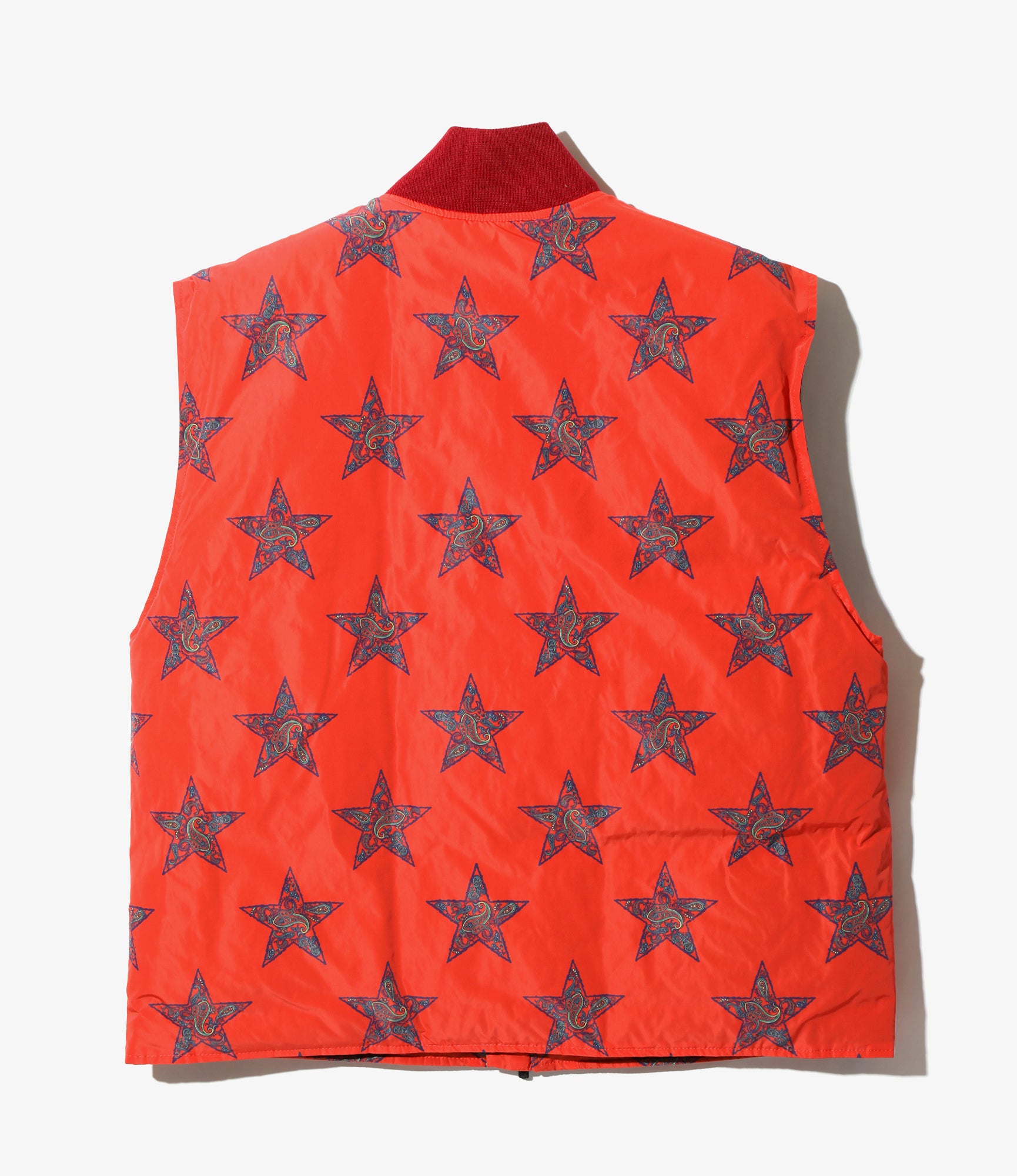 R.C. Down Vest - Red Star -  Poly Taffeta / Printed