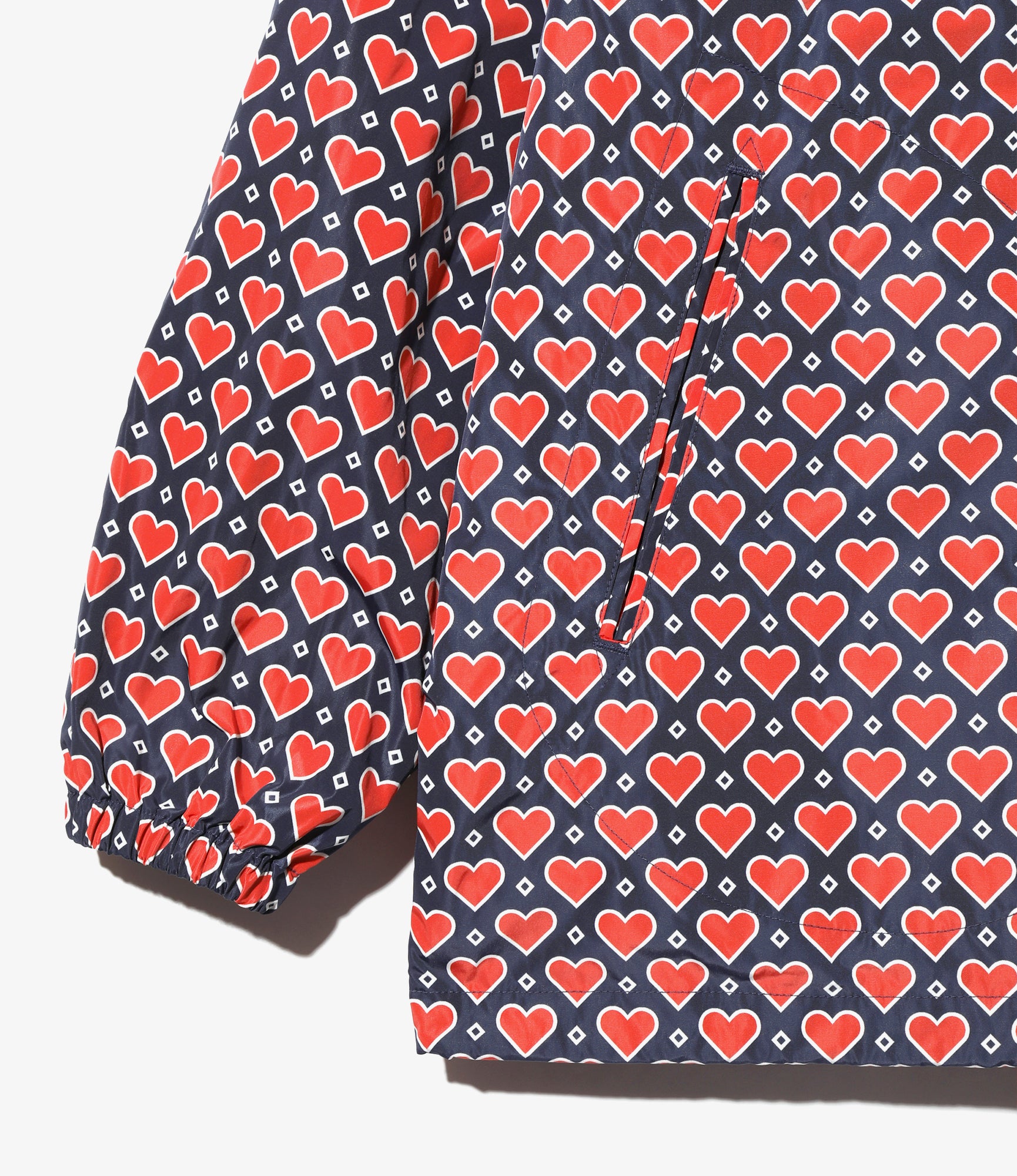 Coach Jacket - Navy Heart - Poly Taffeta / Printed