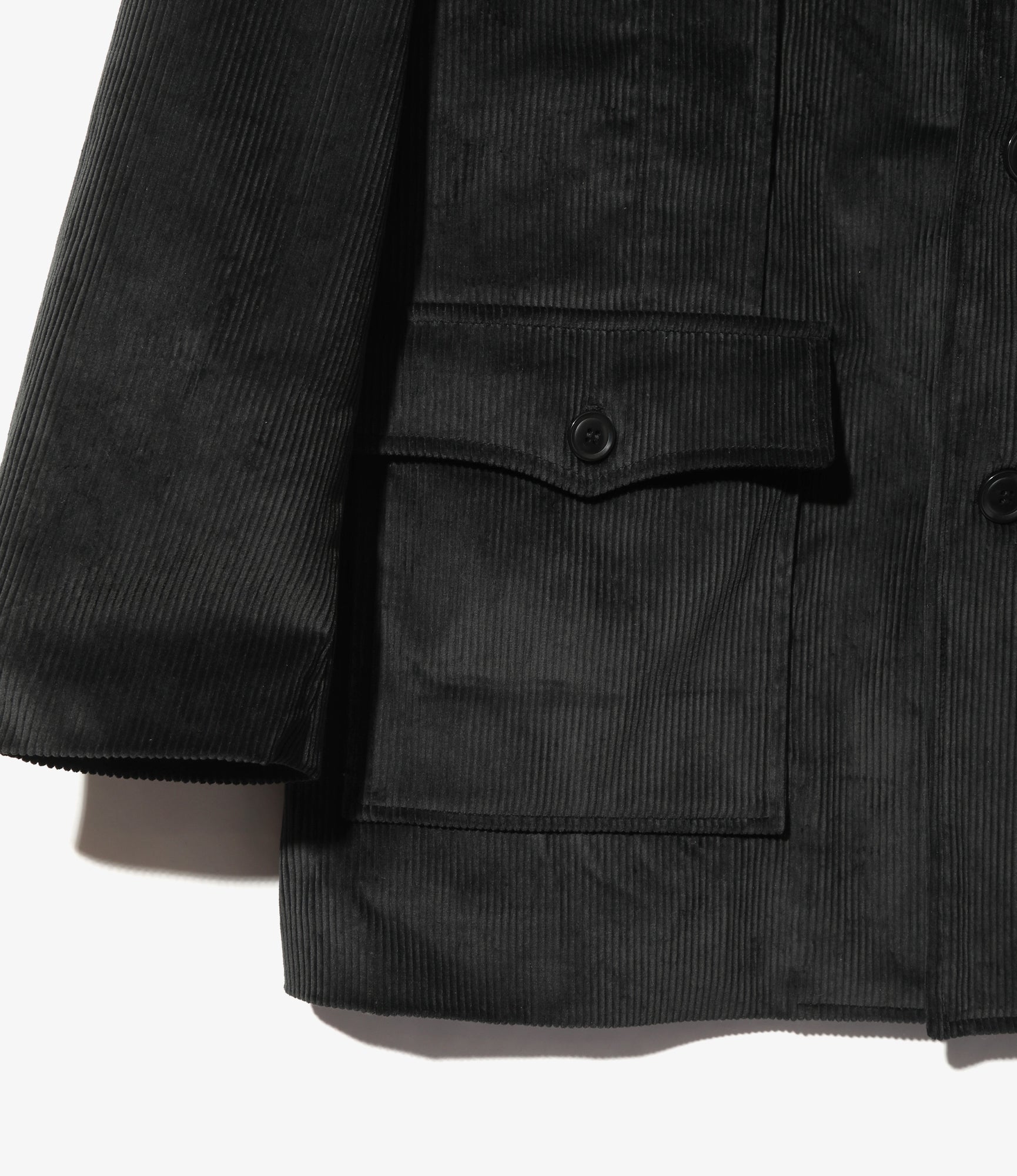 Norfolk Jacket - Black - 8W Corduroy