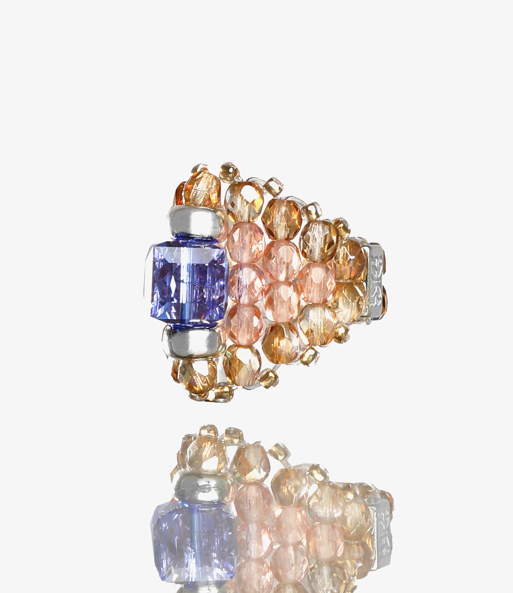 Needles X Tie A Knot - Ring - Blue x Clear Beige