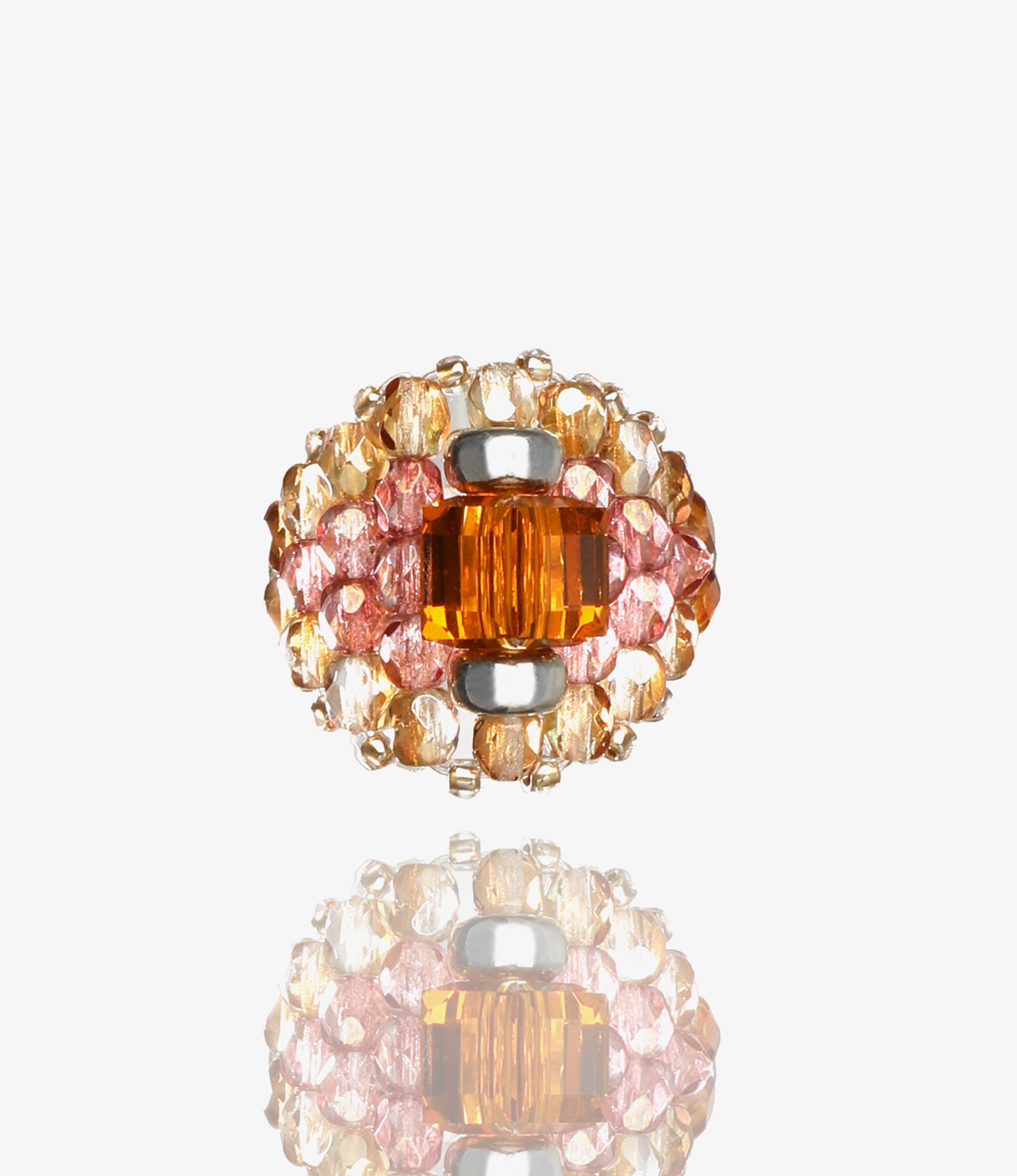 Needles X Tie A Knot - Ring - Brown x Clear Beige