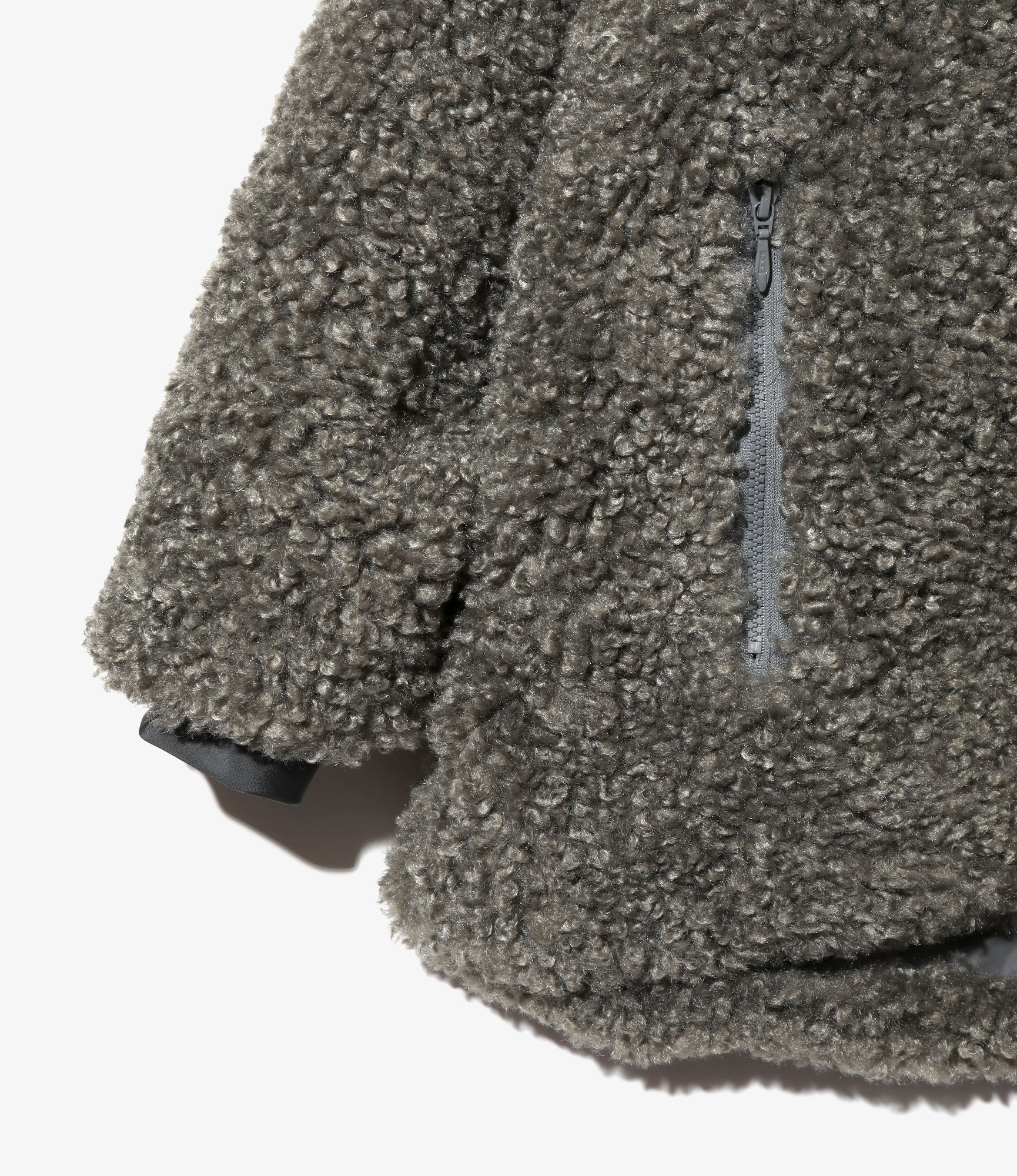 S.C. Faux Fur Jacket - Grey - Poly Curly Fur