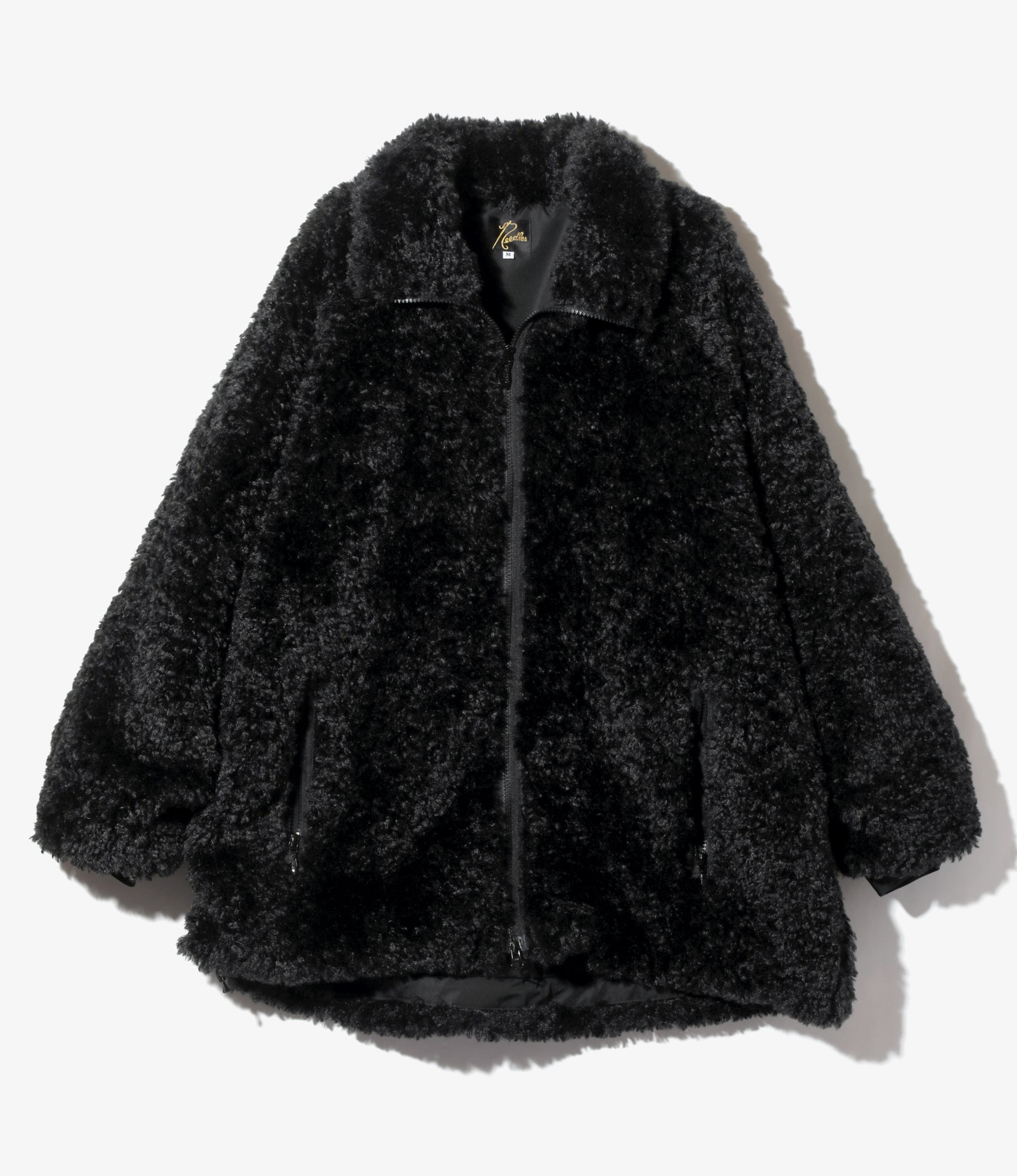 S.C. Faux Fur Jacket - Black - Poly Curly Fur