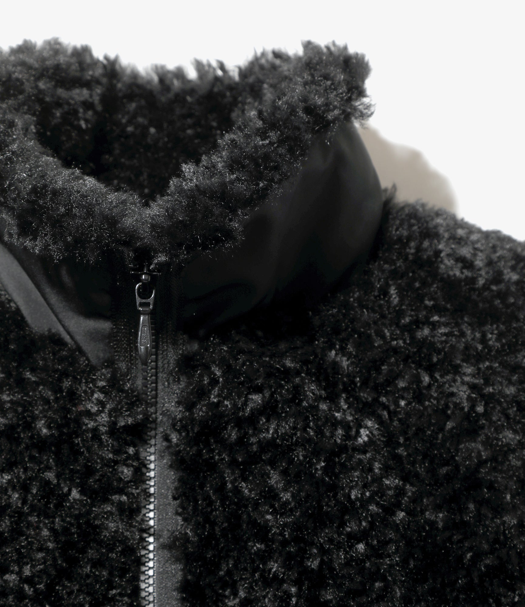 S.C. Faux Fur Jacket - Black - Poly Curly Fur