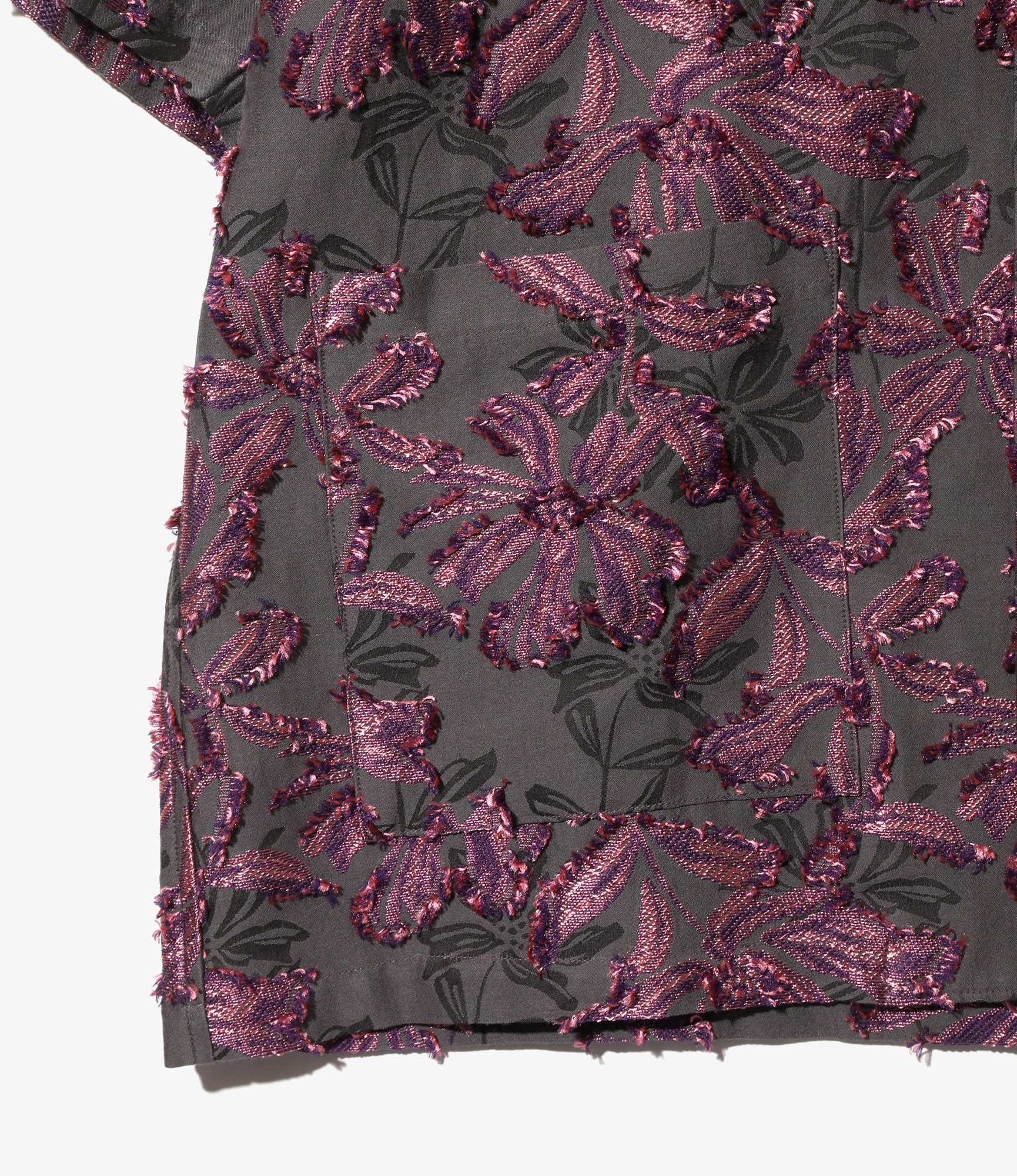 Cabana Shirt - Charcoal - C/CU/PE Flower Cut Jq.