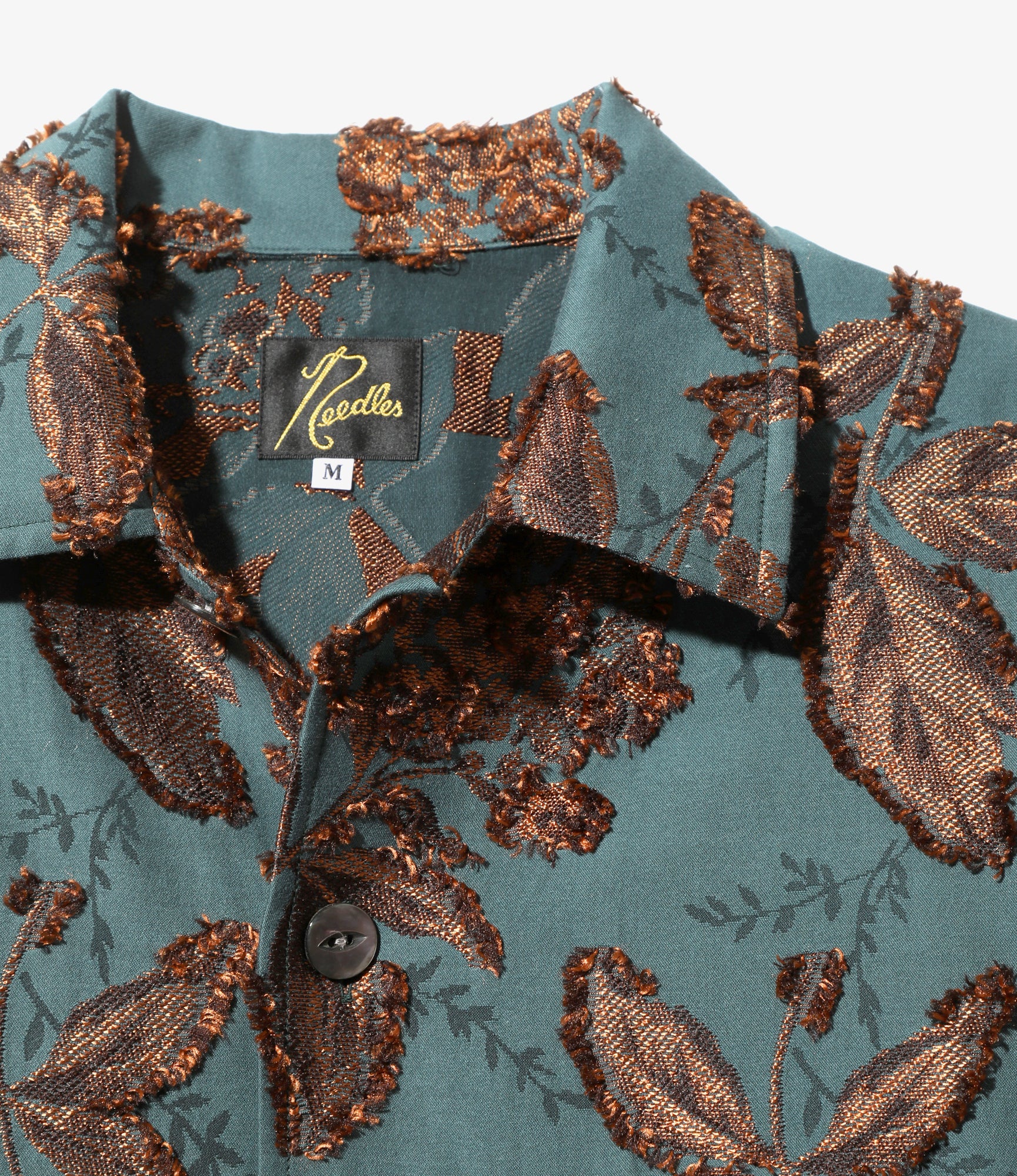 Cabana Shirt - Peacock Green - C/CU/PE Flower Cut Jq.