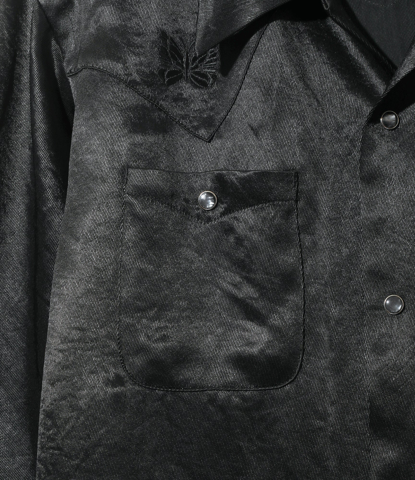 L/S Cowboy One-Up Shirt - Black - Acetate Sateen