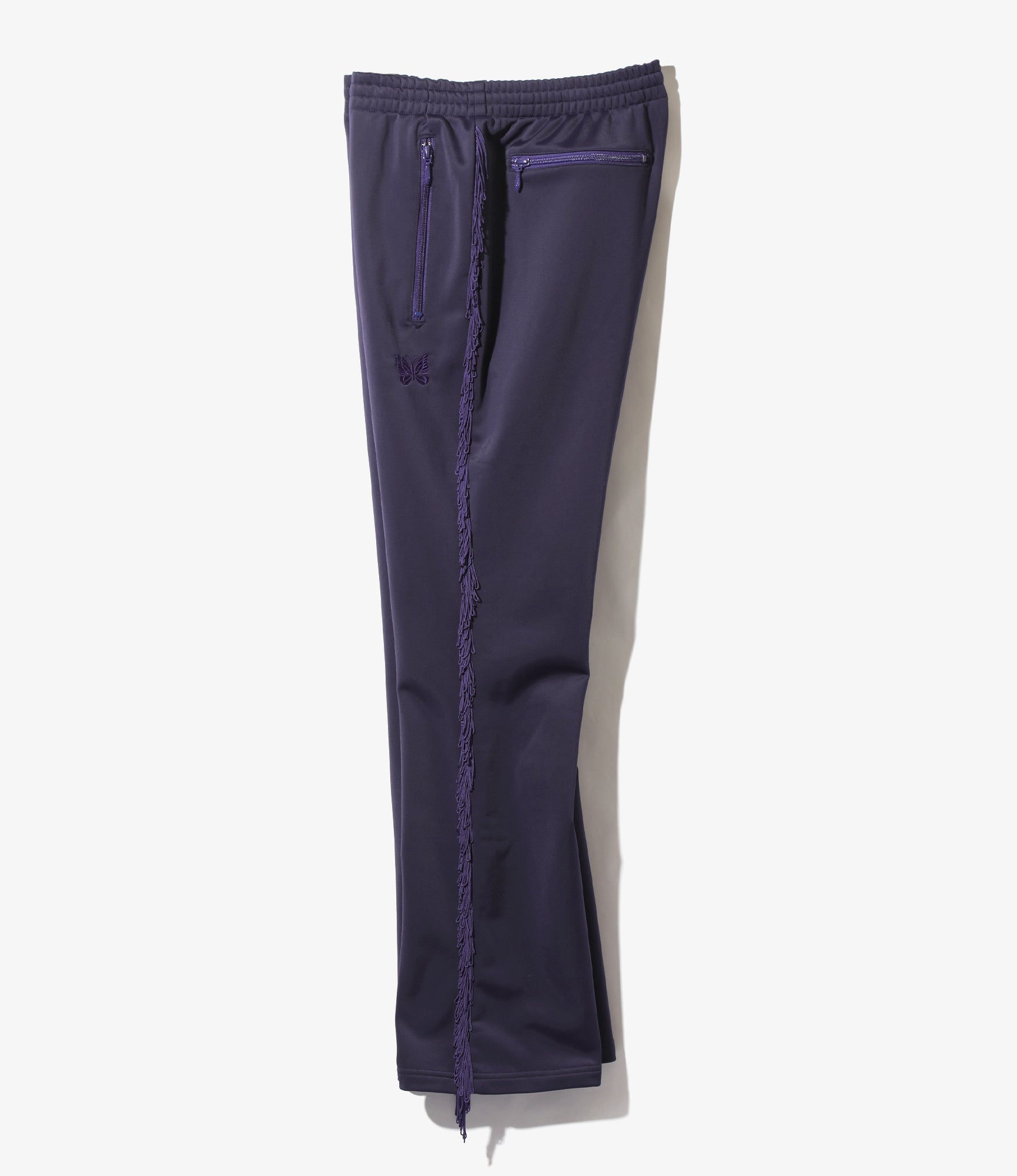 Fringe Boot-Cut Track Pant - Eggplant - PE/TA Bright Jersey