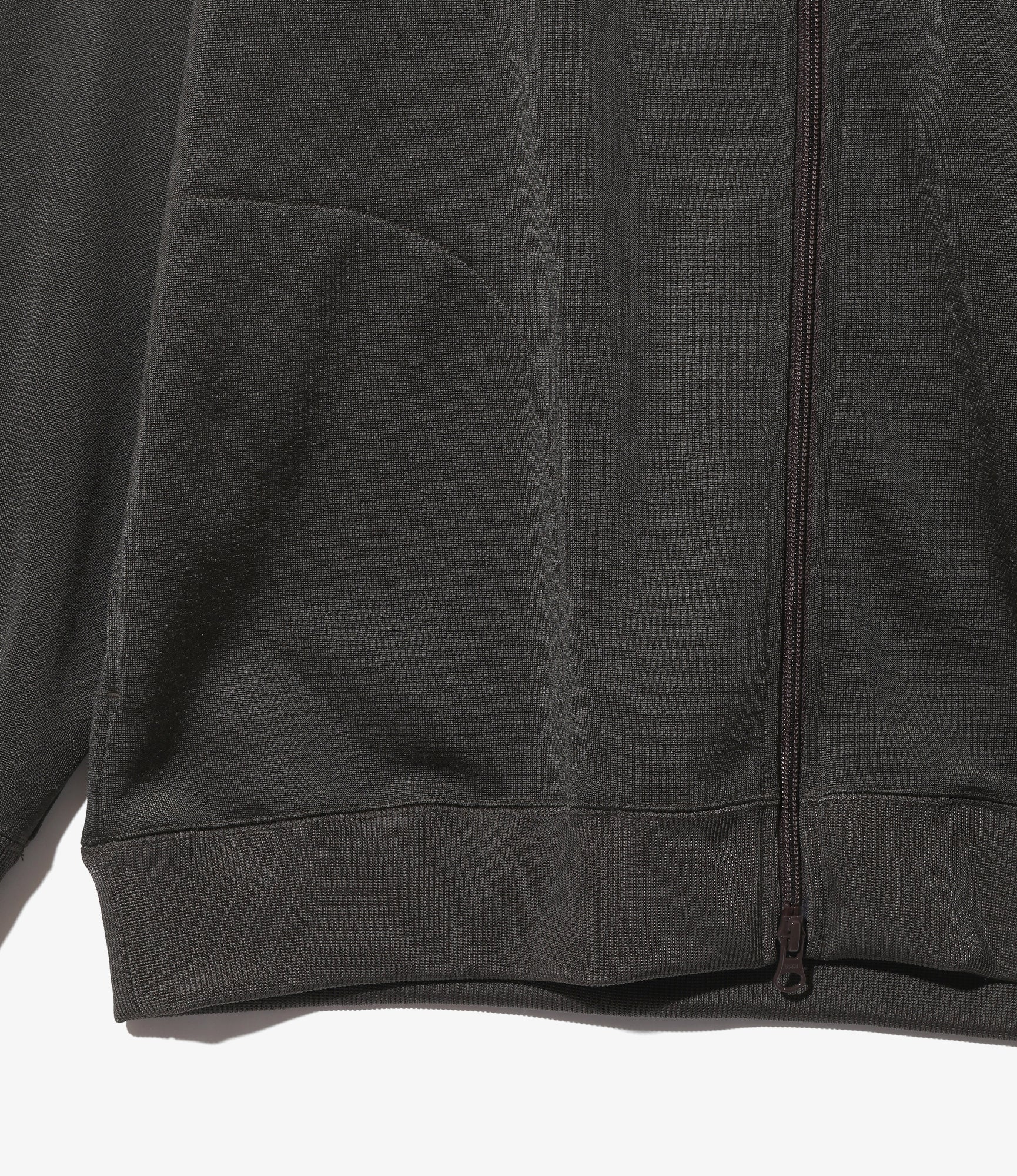 Zipped Hoody - Dk. Brown - C/PE Bright Jersey