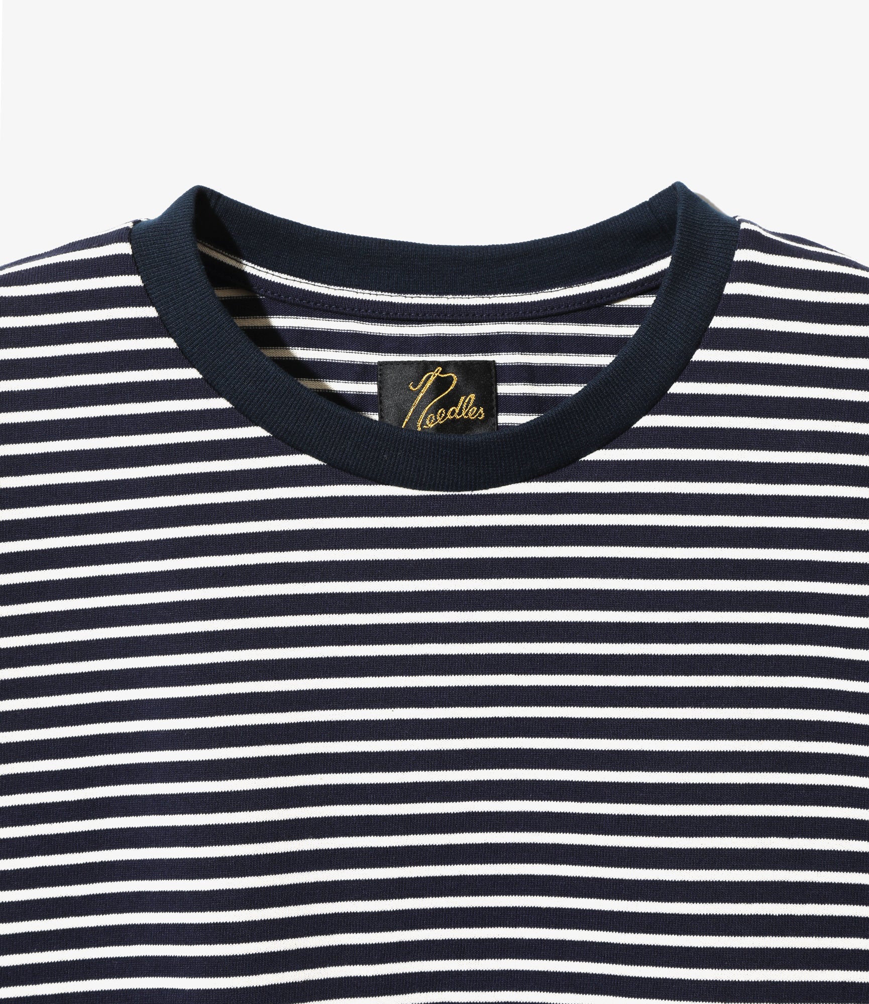 L/S Crew Neck Tee - Navy/White - Cotton Stripe Jq.